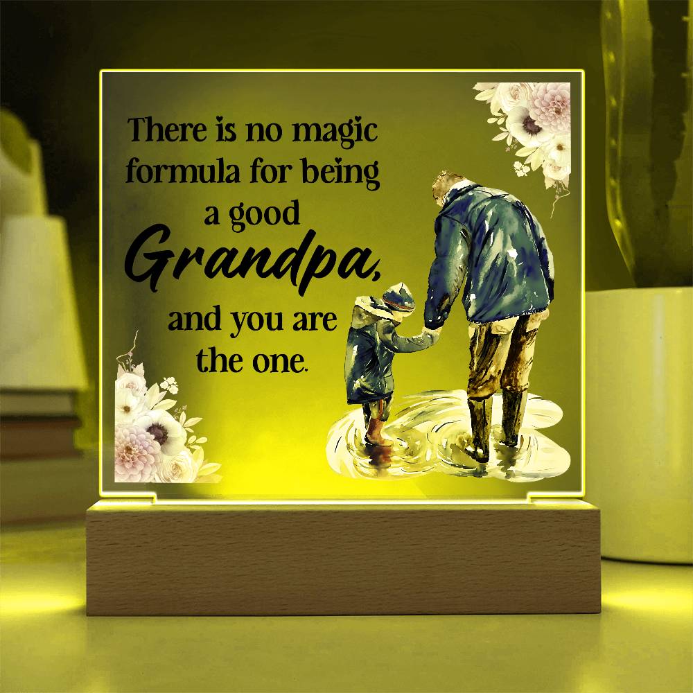 Grandpa Magic Printed Square Shaped Acrylic Plaque-Express Your Love Gifts