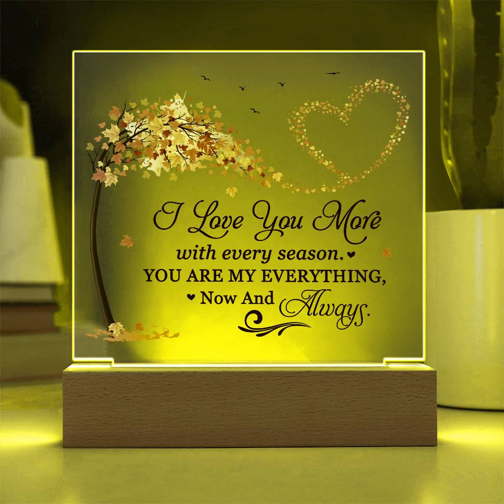 Love You More Printed Square Shaped Acrylic Plaque-Express Your Love Gifts