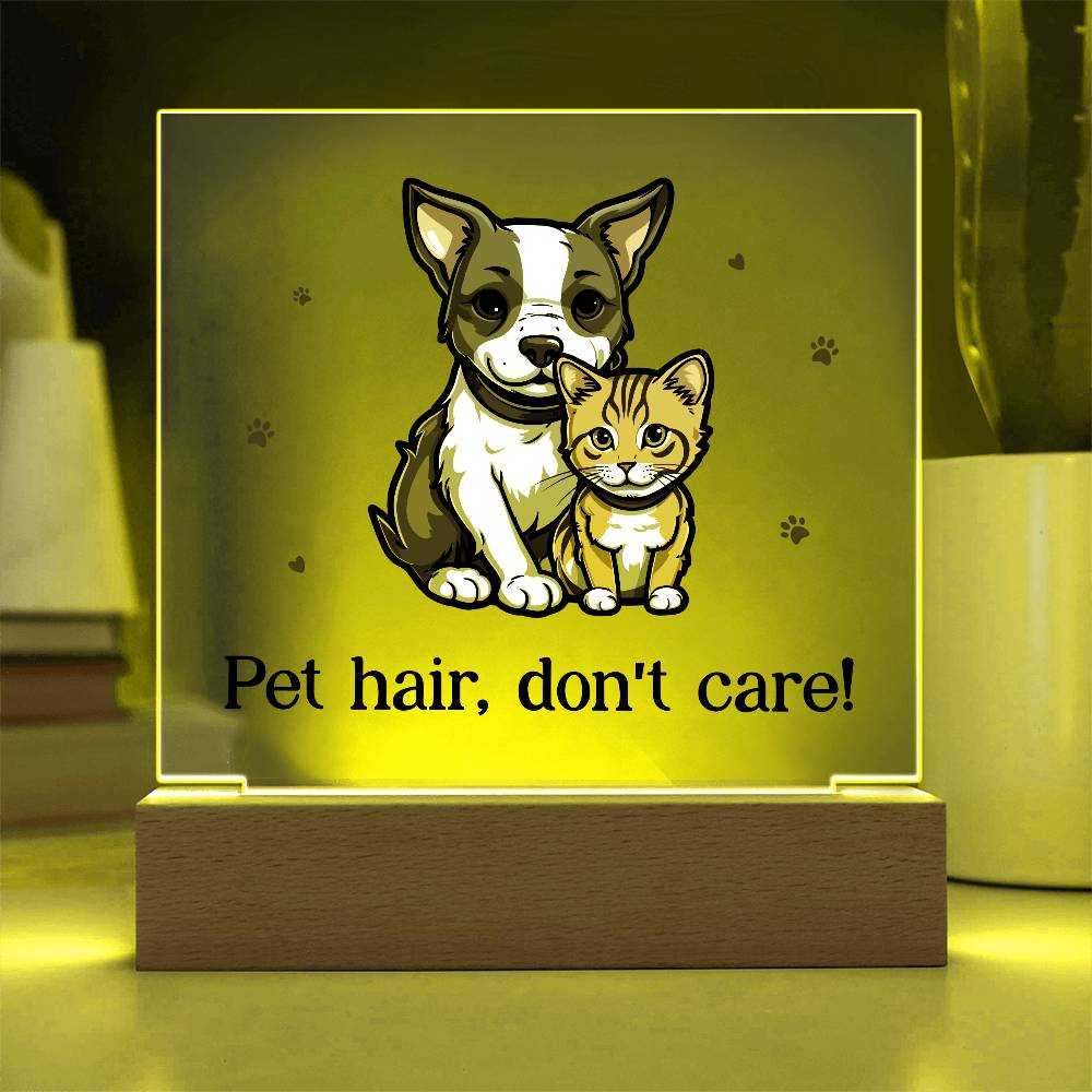 Pet Hair Don't Care! Printed Square Shaped Acrylic Plaque-Express Your Love Gifts