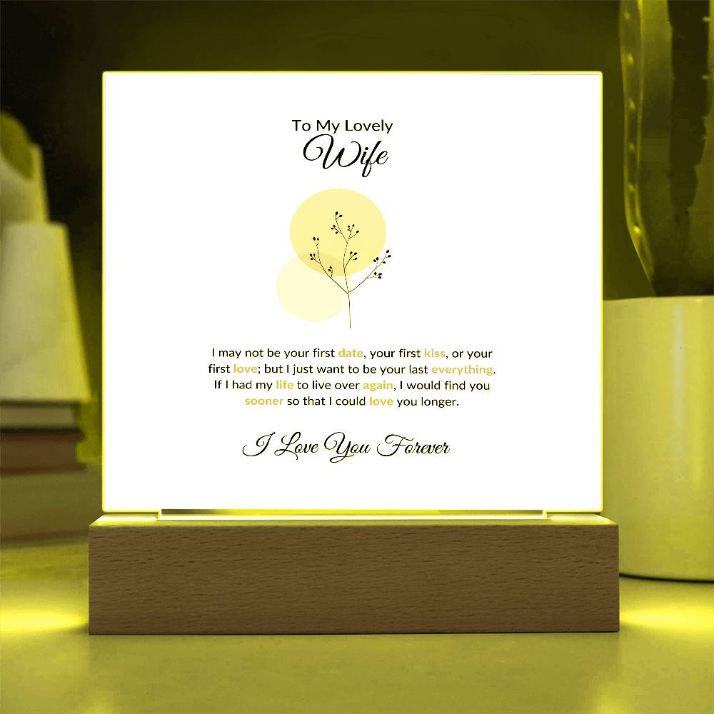 To My Wife Lorem Ipsum Baloon Printed Square Shaped Acrylic Plaque-Express Your Love Gifts