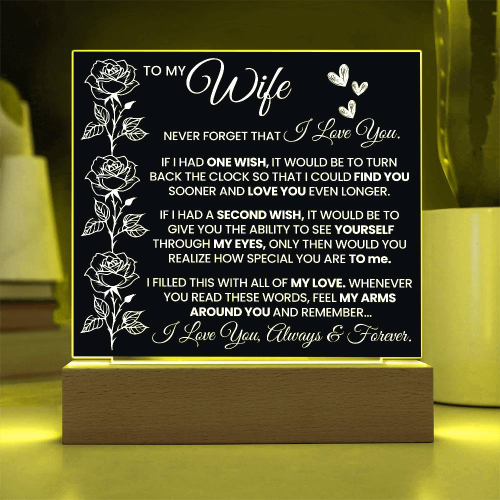 To My Wife Never Forget Printed Square Shaped Acrylic Plaque-Express Your Love Gifts