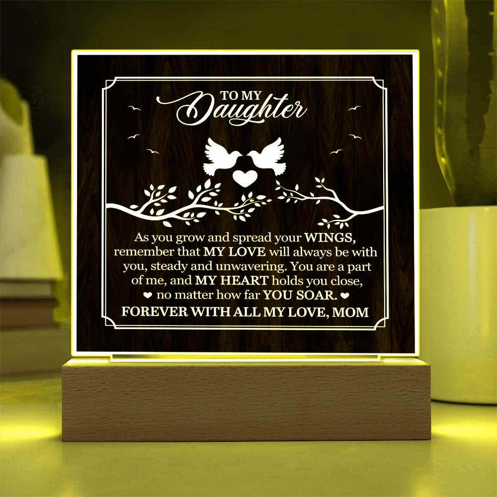 Personalized To My Daughter From Mom My Love Printed Square Shaped Acrylic Plaque-Express Your Love Gifts