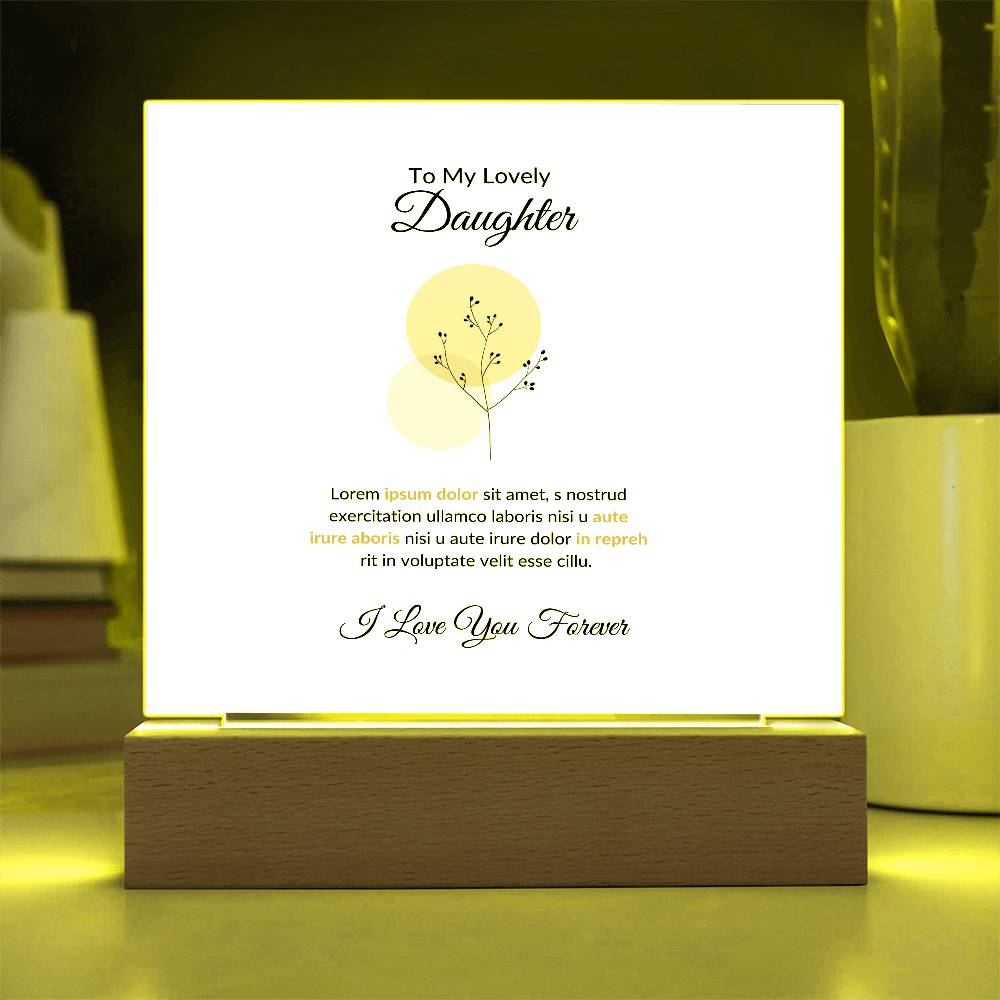 To My Daughter Lorem Ipsum Baloon Printed Square Shaped Acrylic Plaque-Express Your Love Gifts