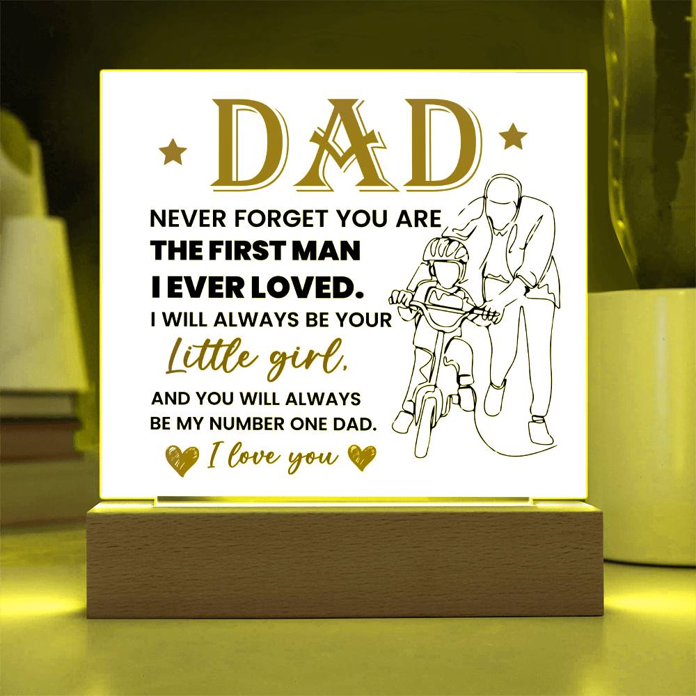 Dad Never Forget Printed Square Shaped Acrylic Plaque-Express Your Love Gifts