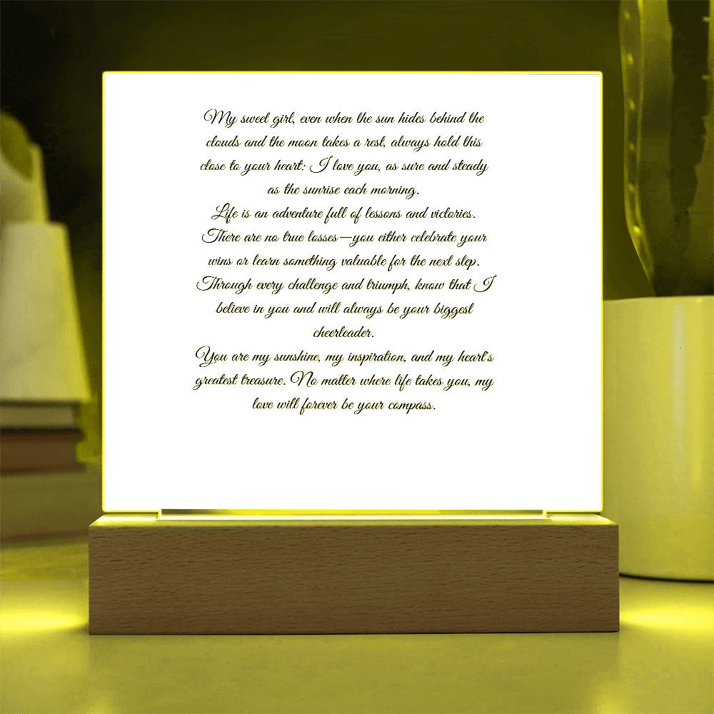 My Sweet Girl Printed Square Shaped Acrylic Plaque-Express Your Love Gifts