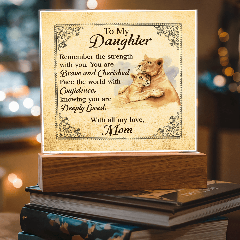 To My Daughter From Mom Deeply Loved Printed Square Shaped Acrylic Plaque-Express Your Love Gifts