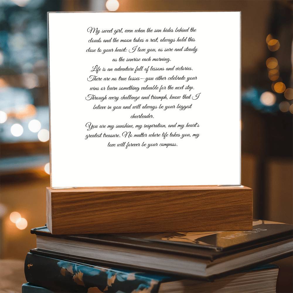 My Sweet Girl Printed Square Shaped Acrylic Plaque-Express Your Love Gifts