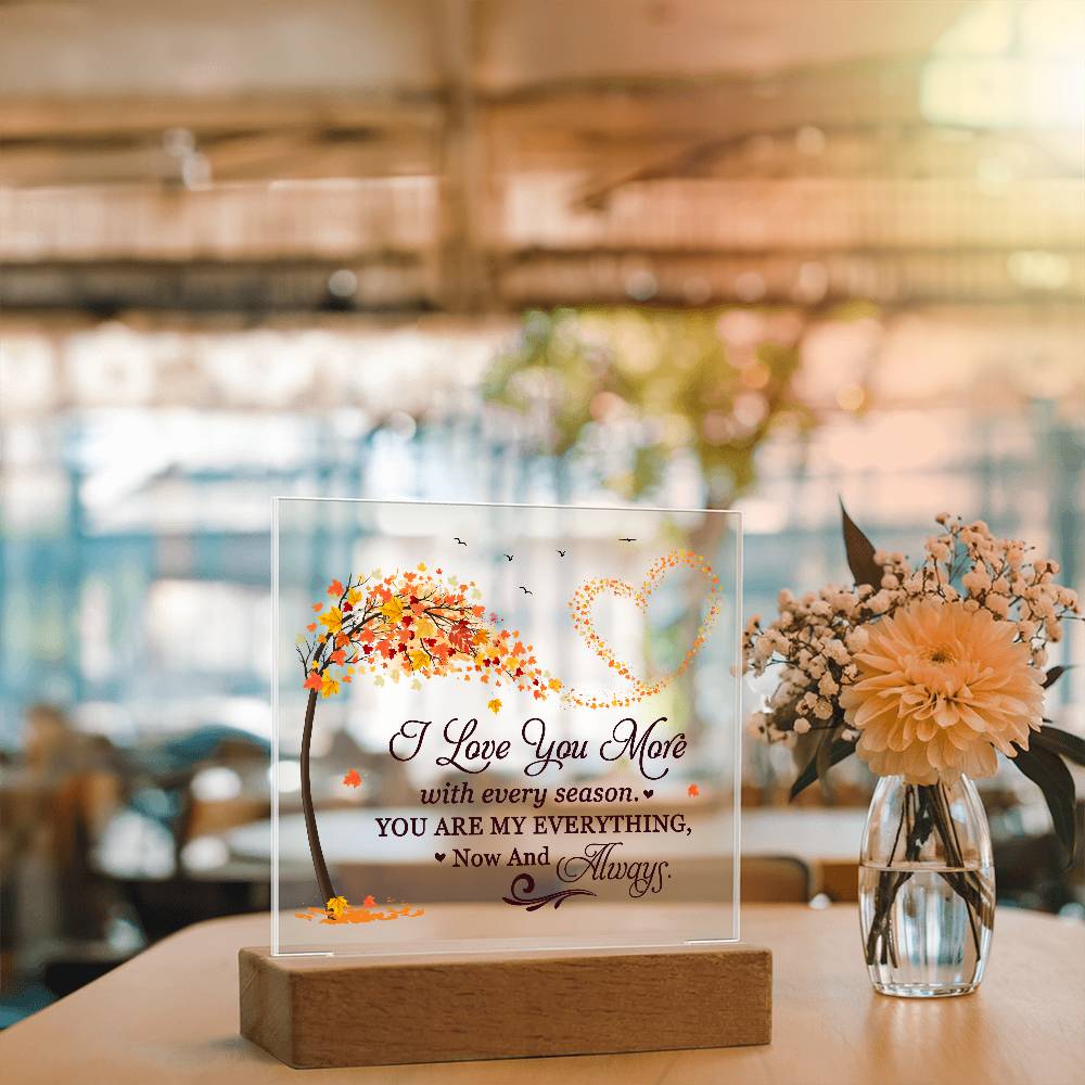 Love You More Printed Square Shaped Acrylic Plaque-Express Your Love Gifts