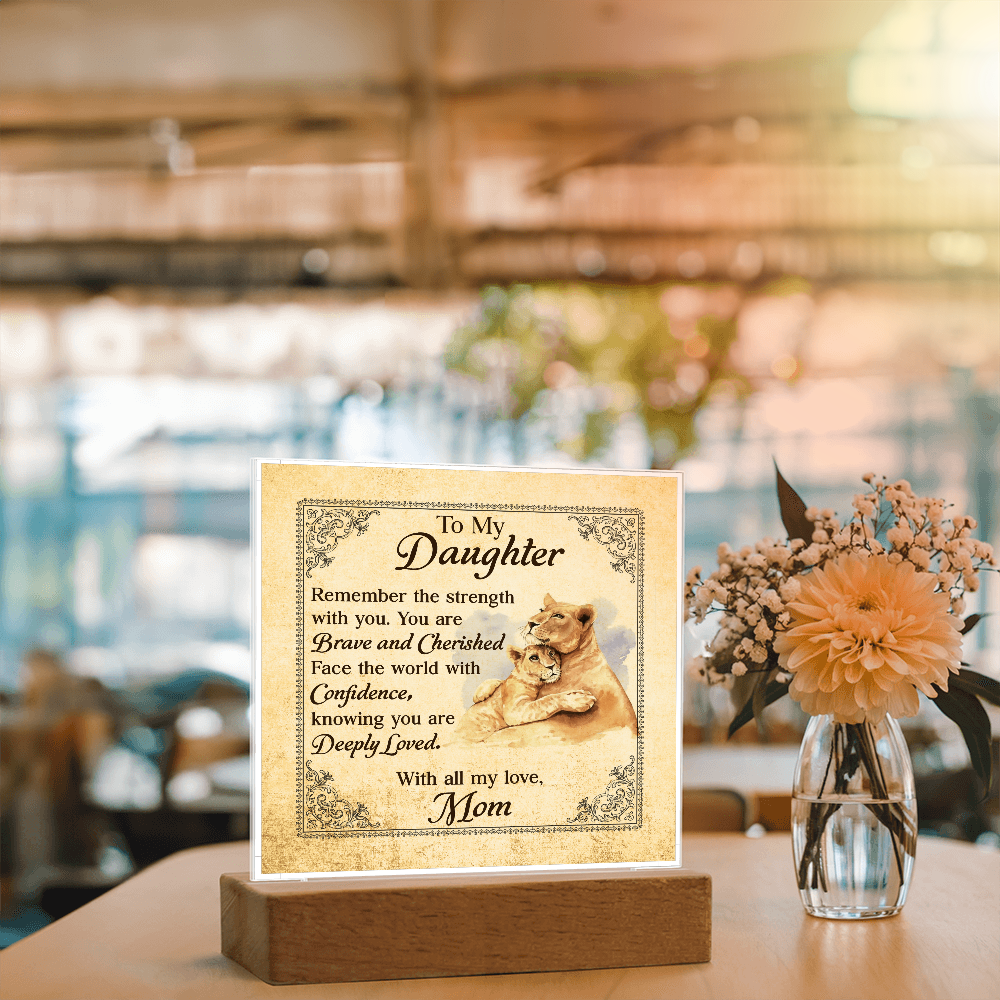 To My Daughter From Mom Deeply Loved Printed Square Shaped Acrylic Plaque-Express Your Love Gifts