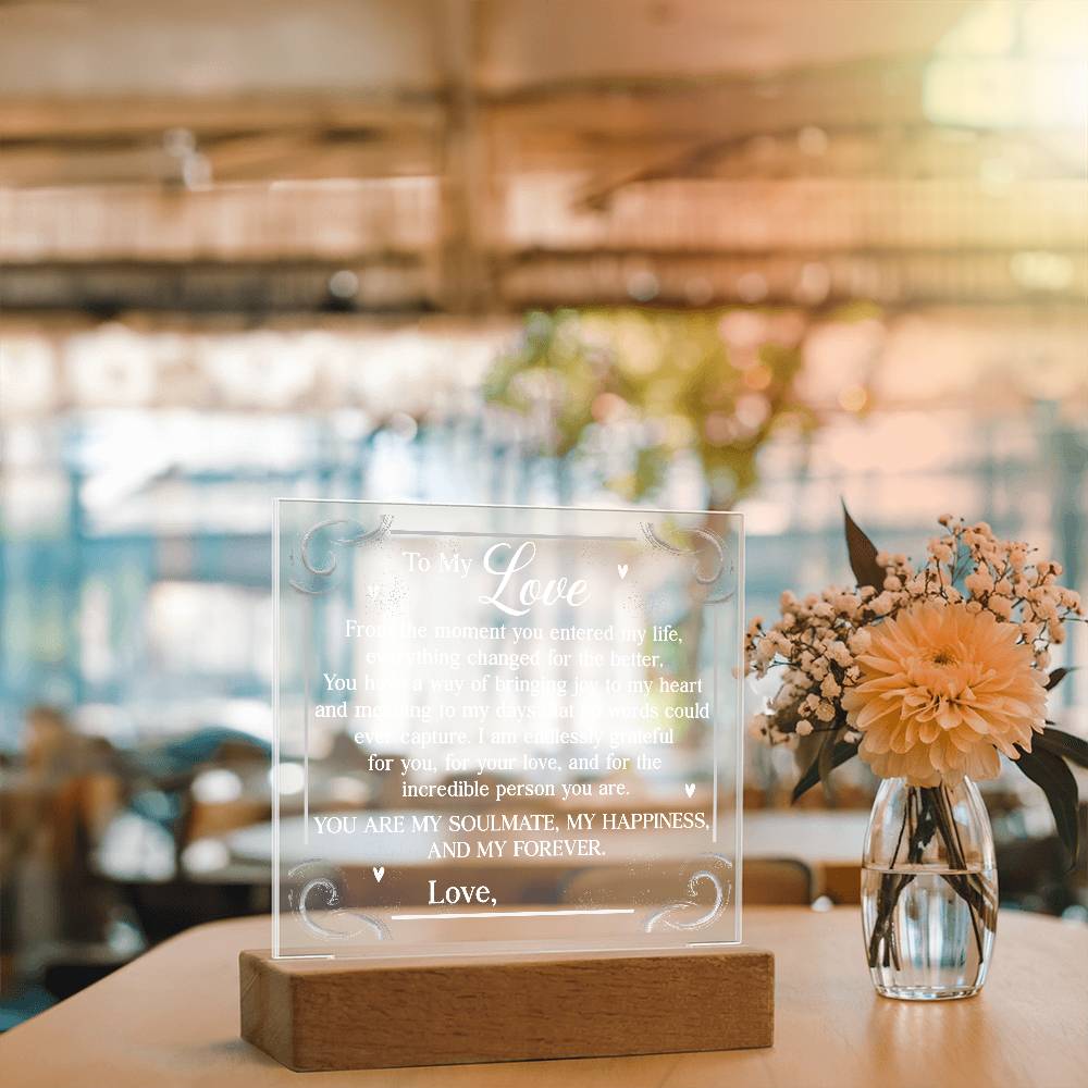 Personalized You Are My Soulmate Printed Square Shaped Acrylic Plaque-Express Your Love Gifts