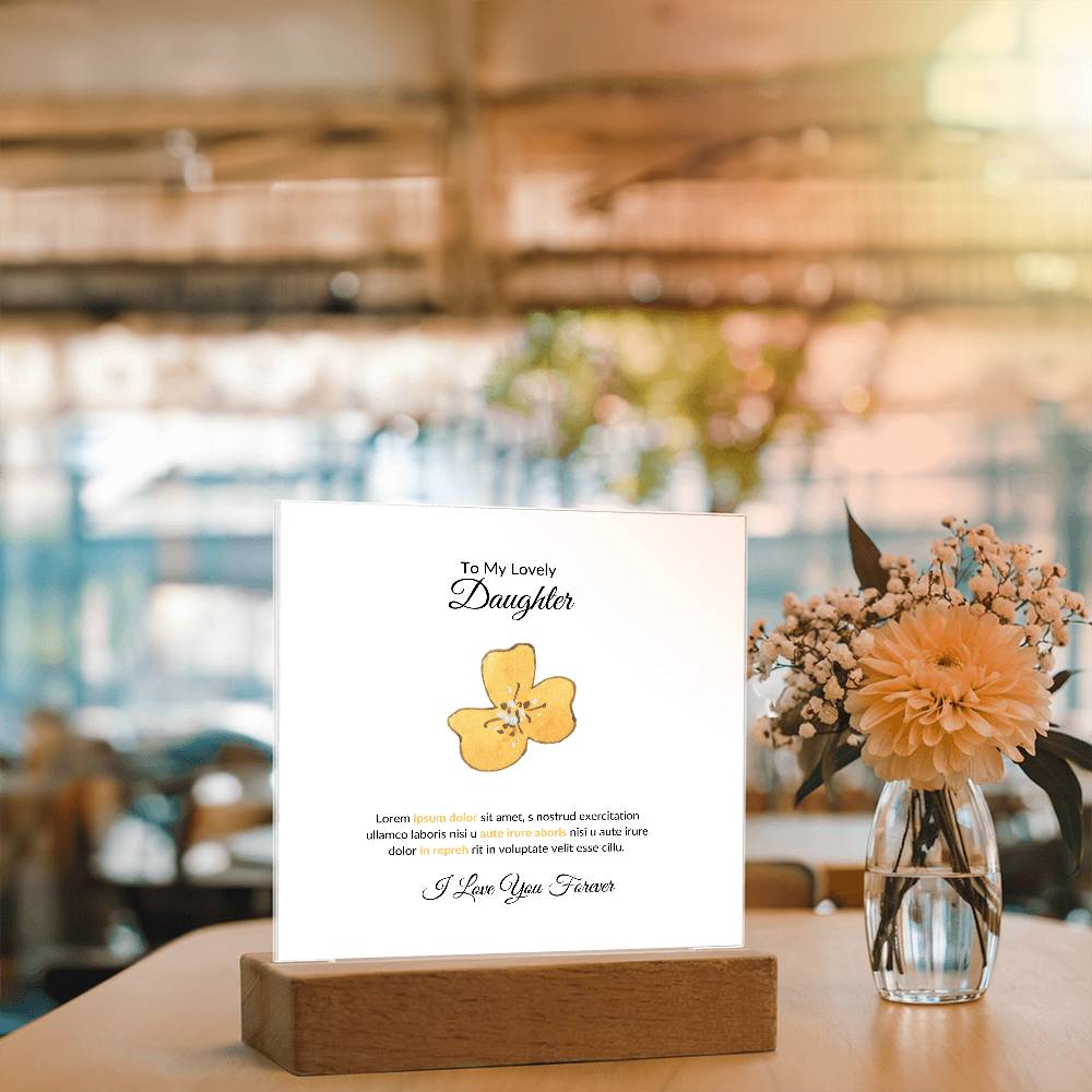 To My Daughter Lorem Ipsum Printed Square Shaped Acrylic Plaque-Express Your Love Gifts