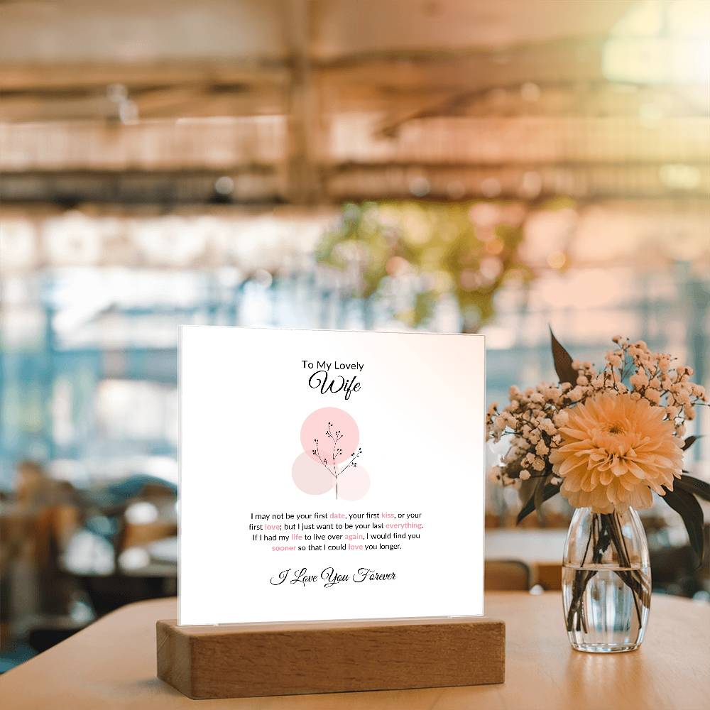 To My Wife Lorem Ipsum Baloon Printed Square Shaped Acrylic Plaque-Express Your Love Gifts