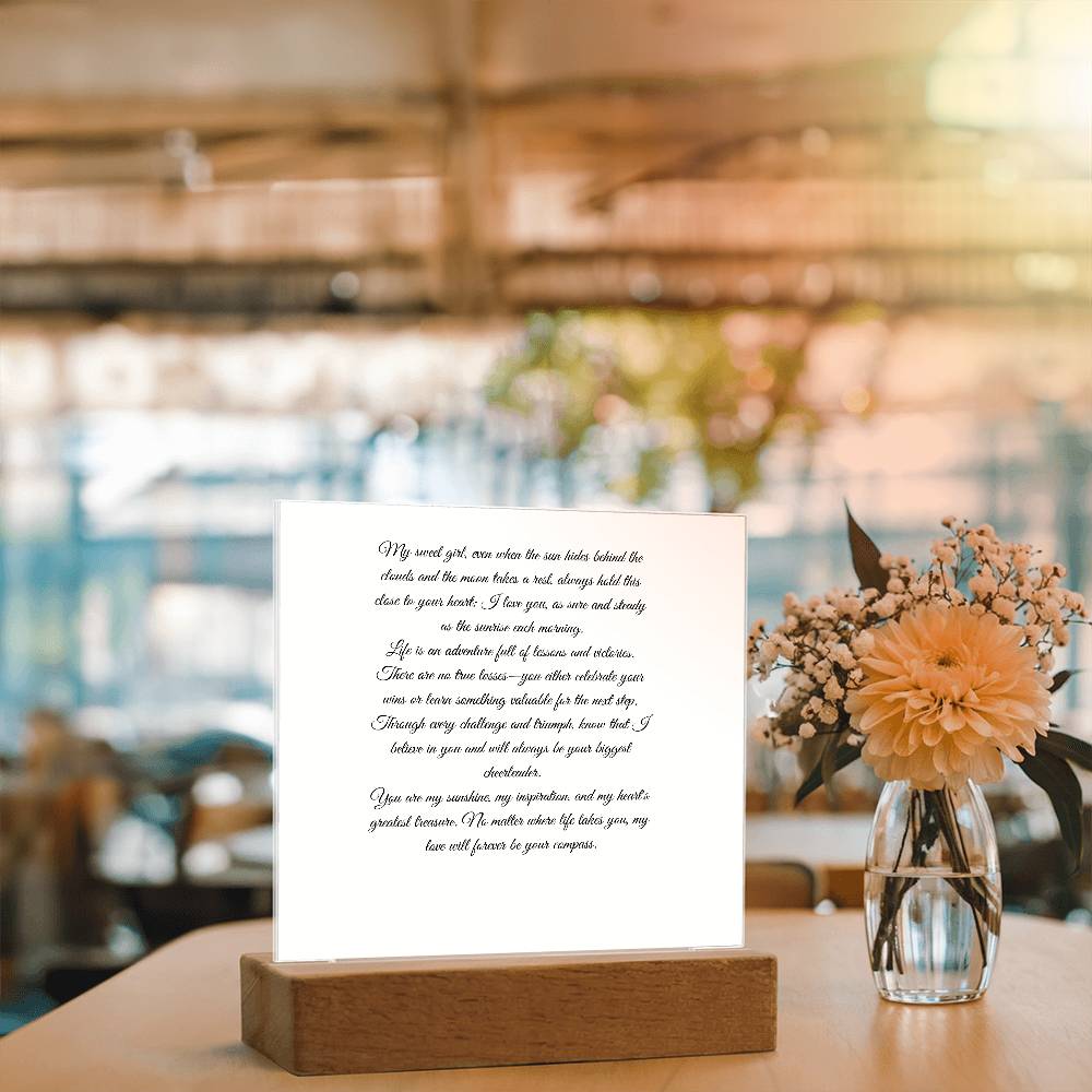 My Sweet Girl Printed Square Shaped Acrylic Plaque-Express Your Love Gifts