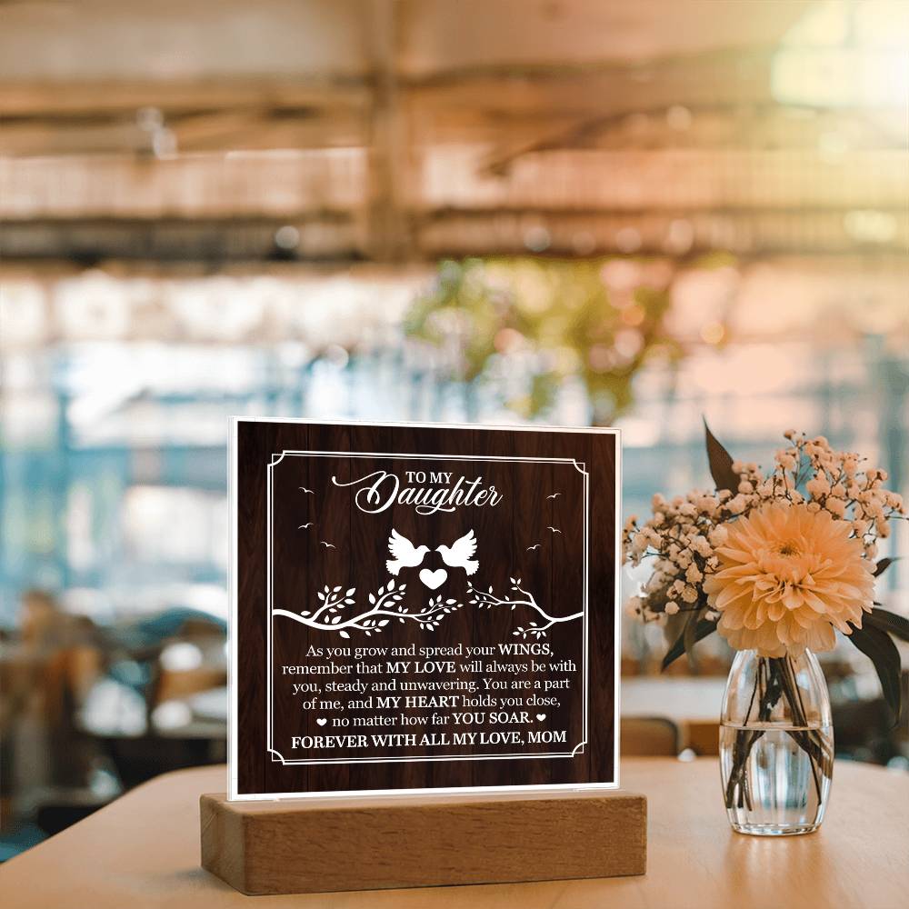Personalized To My Daughter From Mom My Love Printed Square Shaped Acrylic Plaque-Express Your Love Gifts