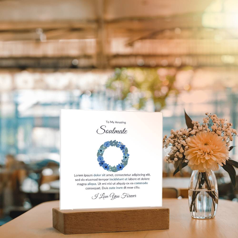 To My Soulmate Lorem Ipsum Dolor Printed Square Shaped Acrylic Plaque-Express Your Love Gifts