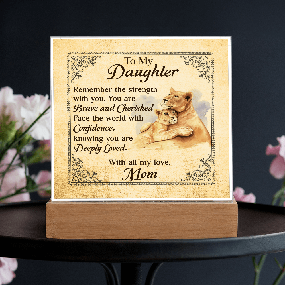 To My Daughter From Mom Deeply Loved Printed Square Shaped Acrylic Plaque-Express Your Love Gifts