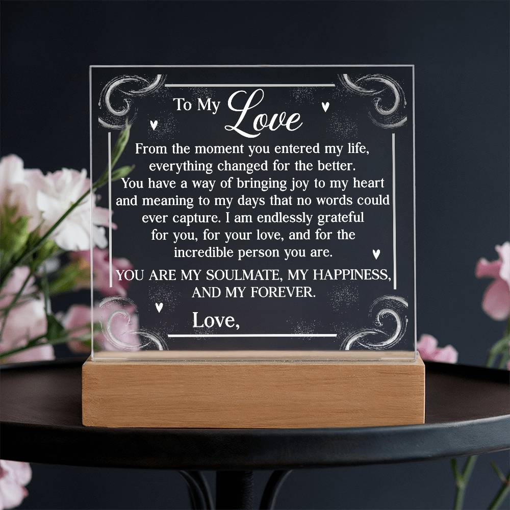 Personalized You Are My Soulmate Printed Square Shaped Acrylic Plaque-Express Your Love Gifts