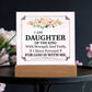Personalized To My Daughter I Am Daughter of the King Printed Square Shaped Acrylic Plaque-Express Your Love Gifts