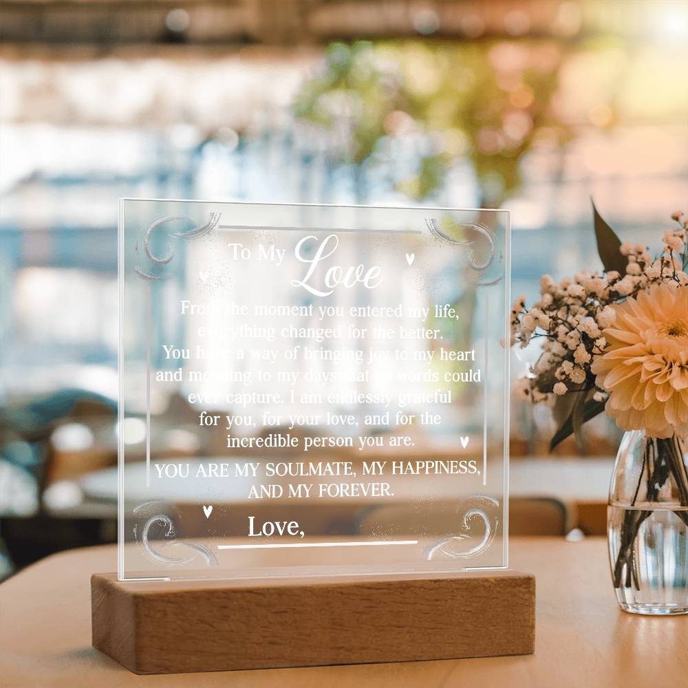Personalized You Are My Soulmate Printed Square Shaped Acrylic Plaque-Express Your Love Gifts