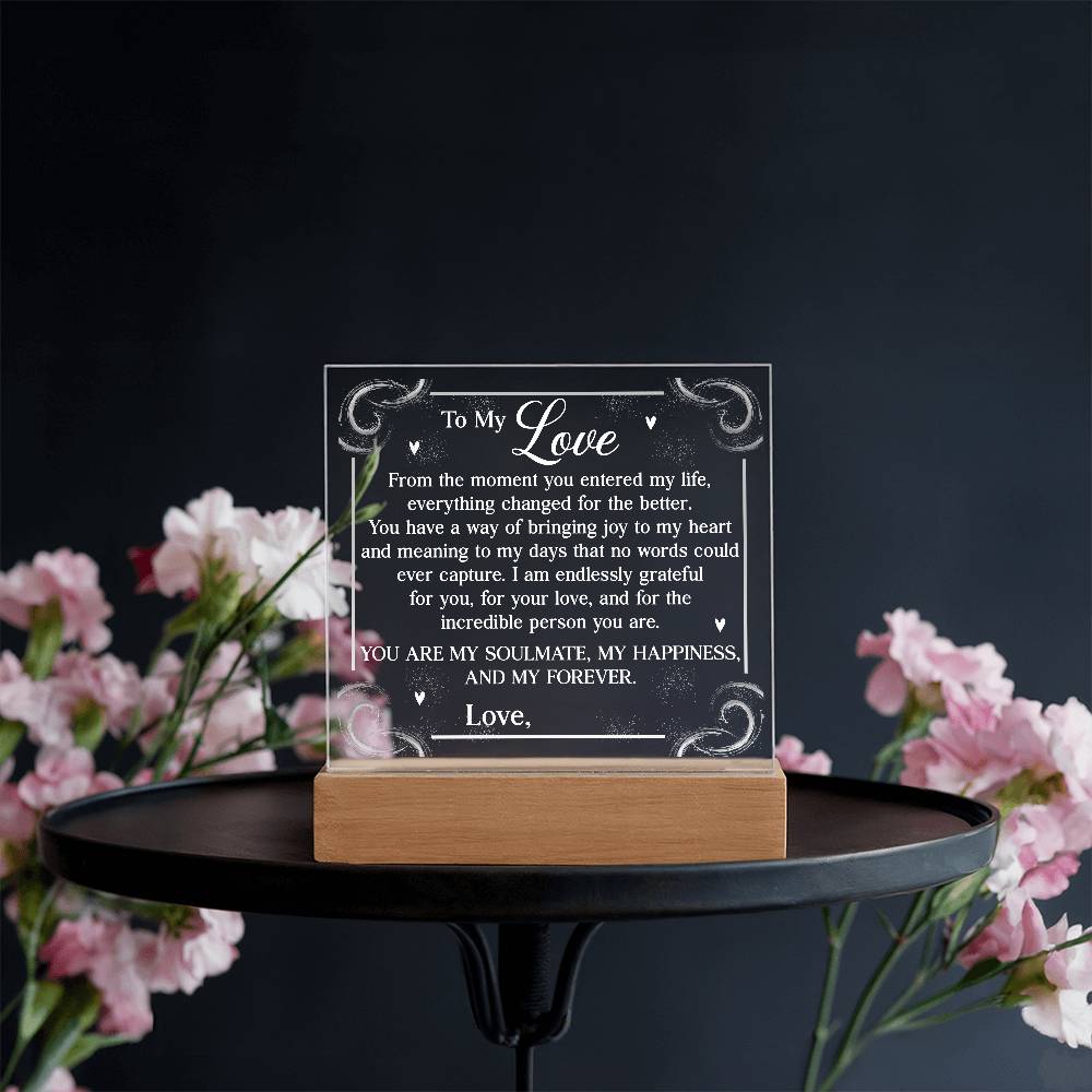 Personalized You Are My Soulmate Printed Square Shaped Acrylic Plaque-Express Your Love Gifts