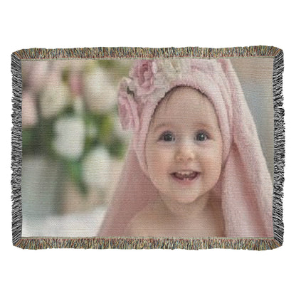 Personalized Upload Your Own Heirloom Photo Woven Blanket-Express Your Love Gifts