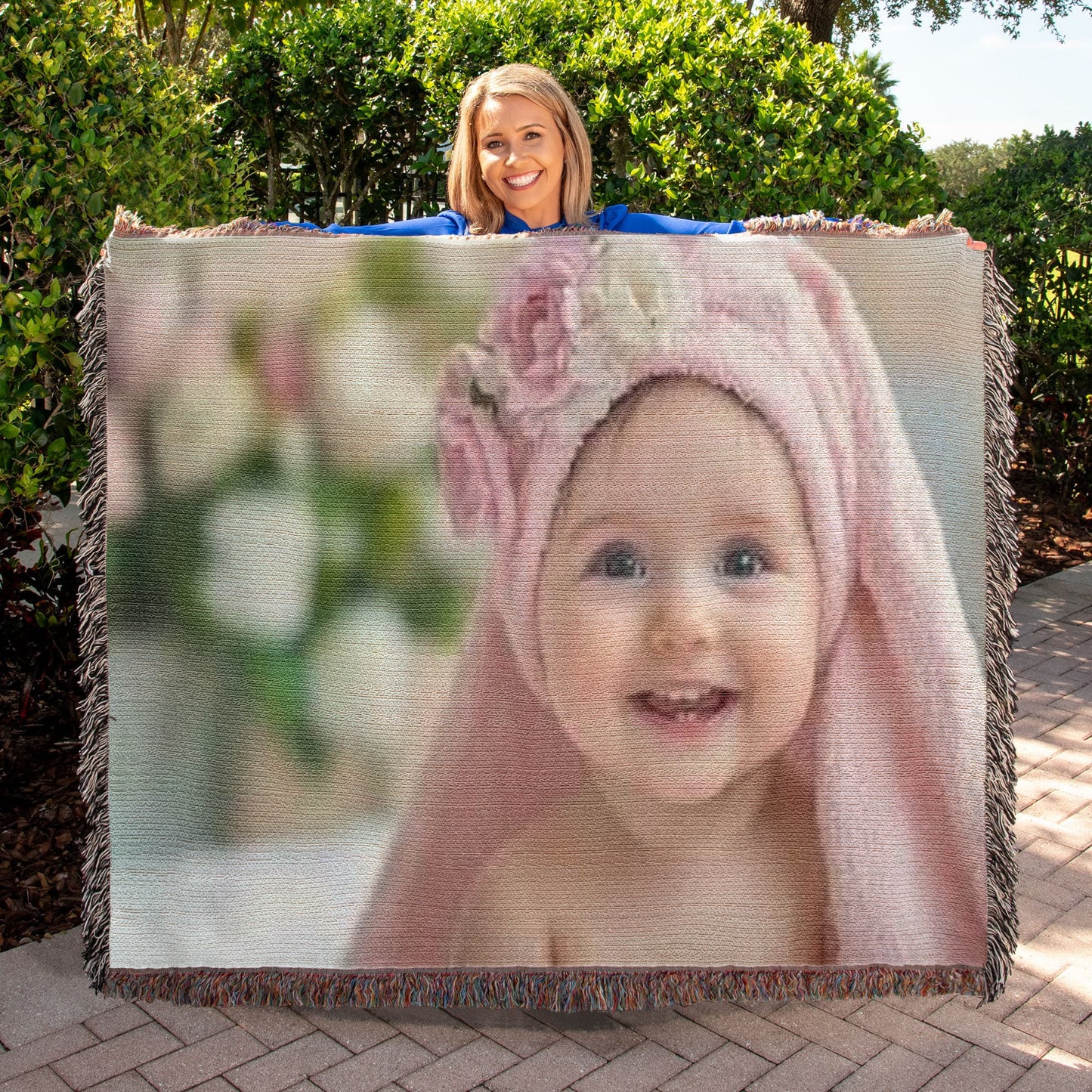 Personalized Upload Your Own Heirloom Photo Woven Blanket-Express Your Love Gifts