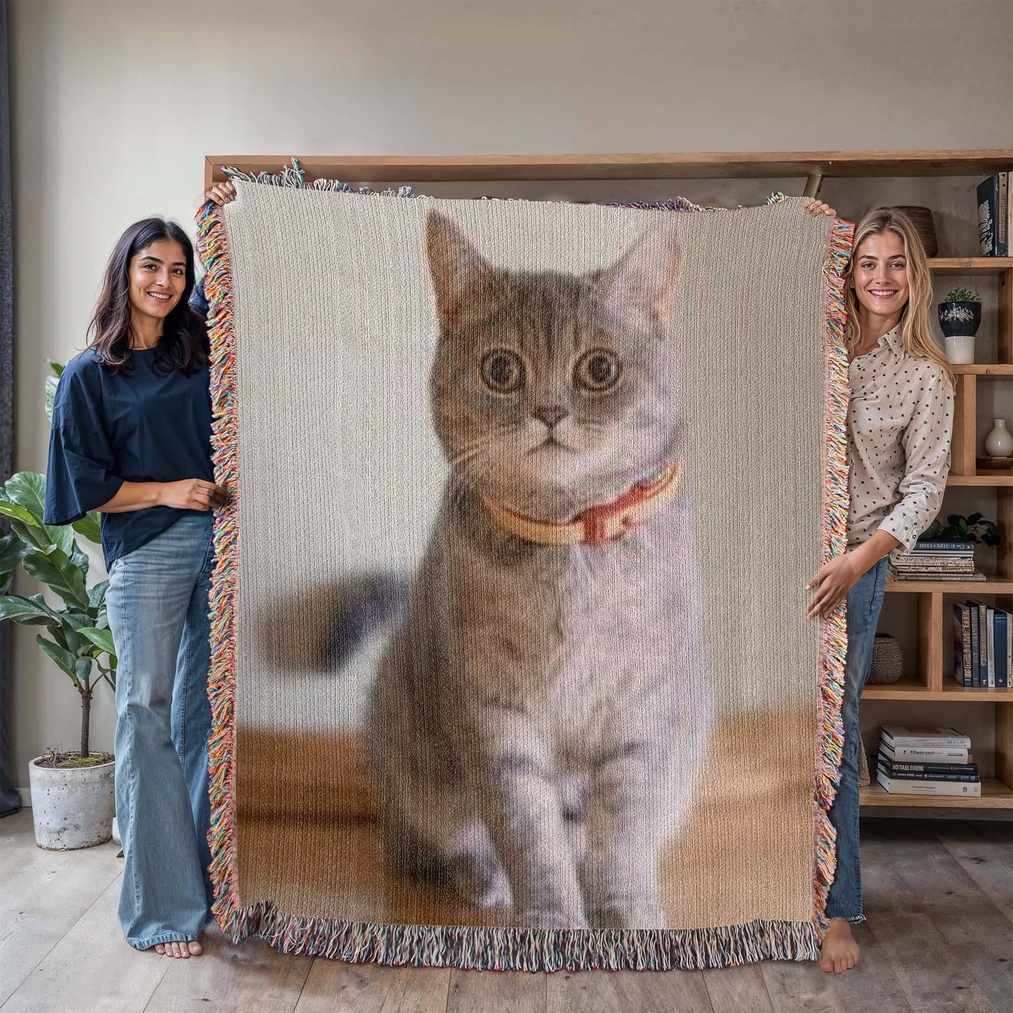 Personlaized Upload Your Own Portrait Heirloom Photo Woven Blanket-Express Your Love Gifts