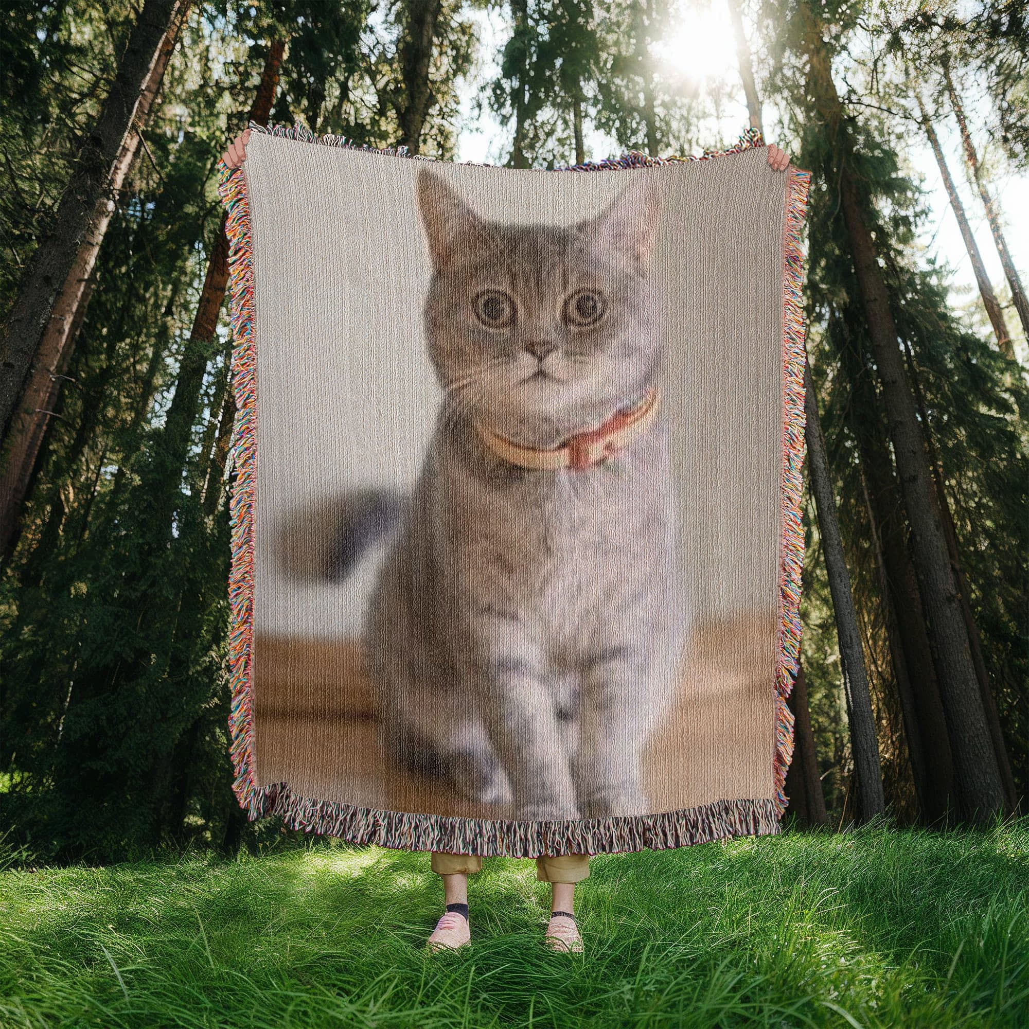 Personlaized Upload Your Own Portrait Heirloom Photo Woven Blanket-Express Your Love Gifts