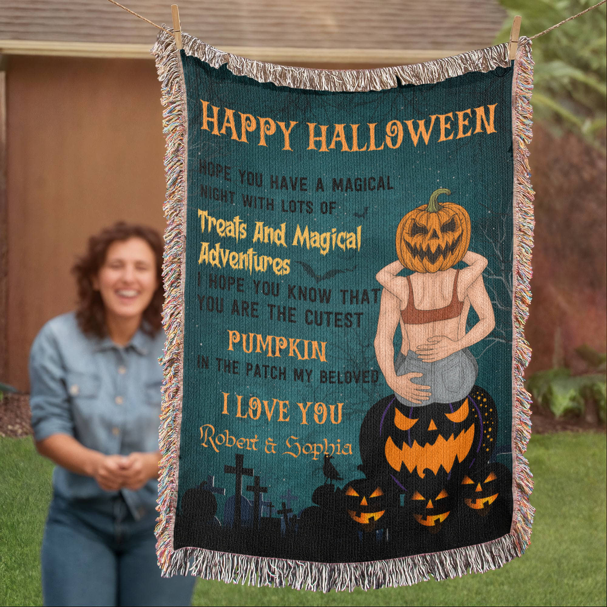 Personalized Heirloom Artwork Woven Blanket Treats and Magical Adventure-Express Your Love Gifts