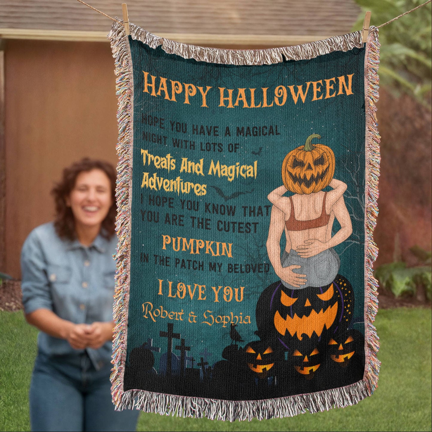 Personalized Heirloom Artwork Woven Blanket Treats and Magical Adventure-Express Your Love Gifts