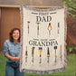 Personalized Heirloom Artwork Woven Blanket First Dad Now Grandpa-Express Your Love Gifts