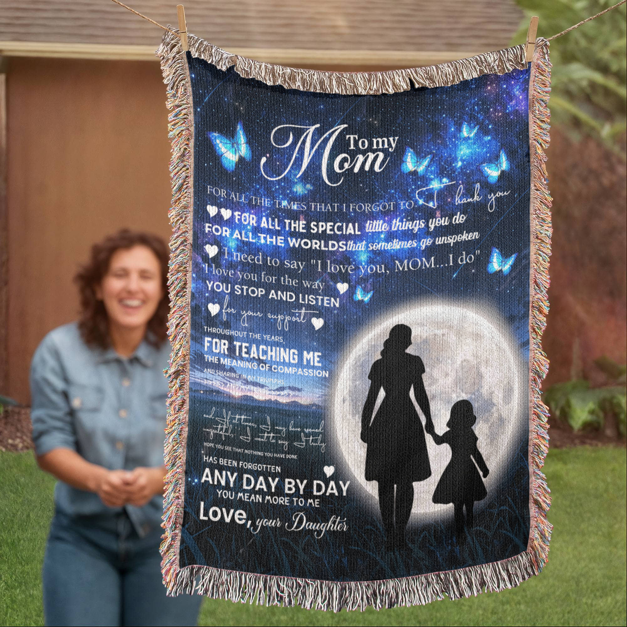 Heirloom Artwork Woven Blanket To My Mom You Mean More To Me-Express Your Love Gifts