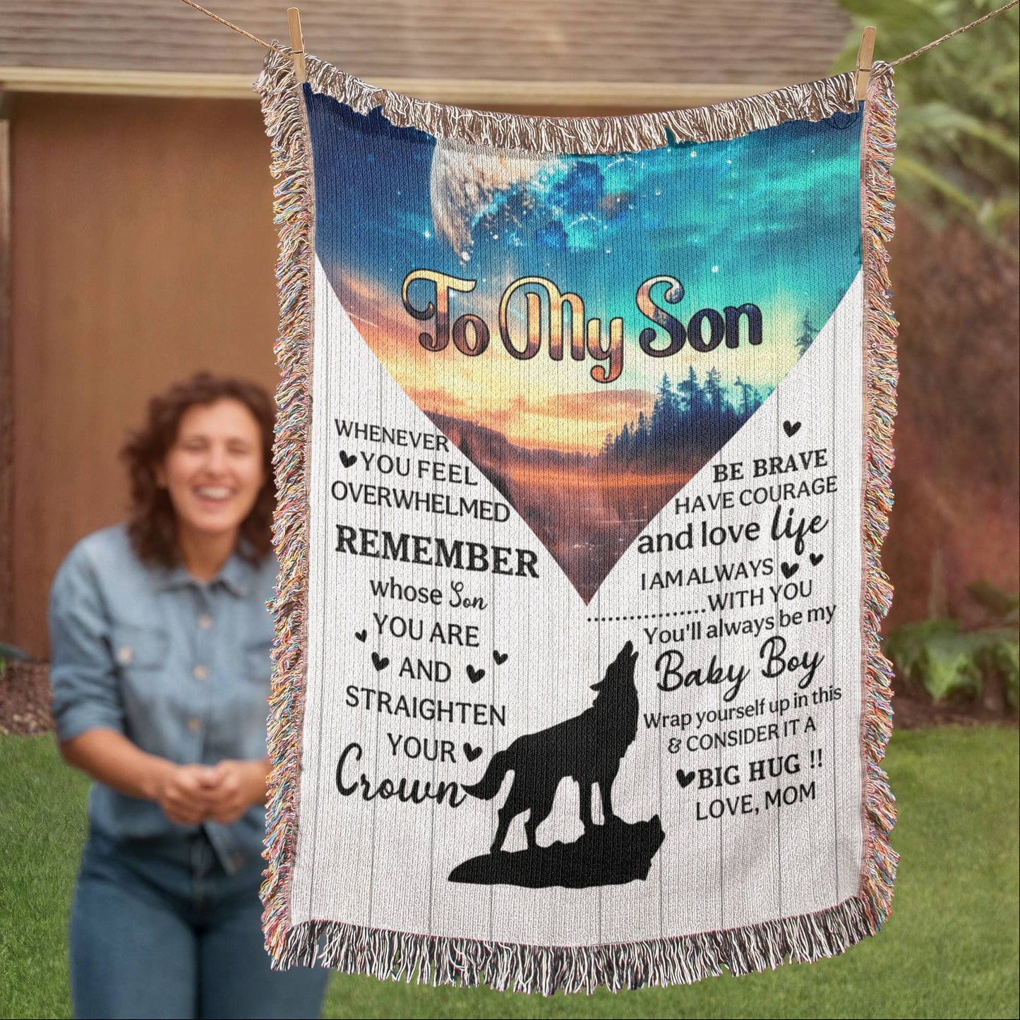 Heirloom Artwork Woven Blanket To My Son Remember Whose You Are-Express Your Love Gifts