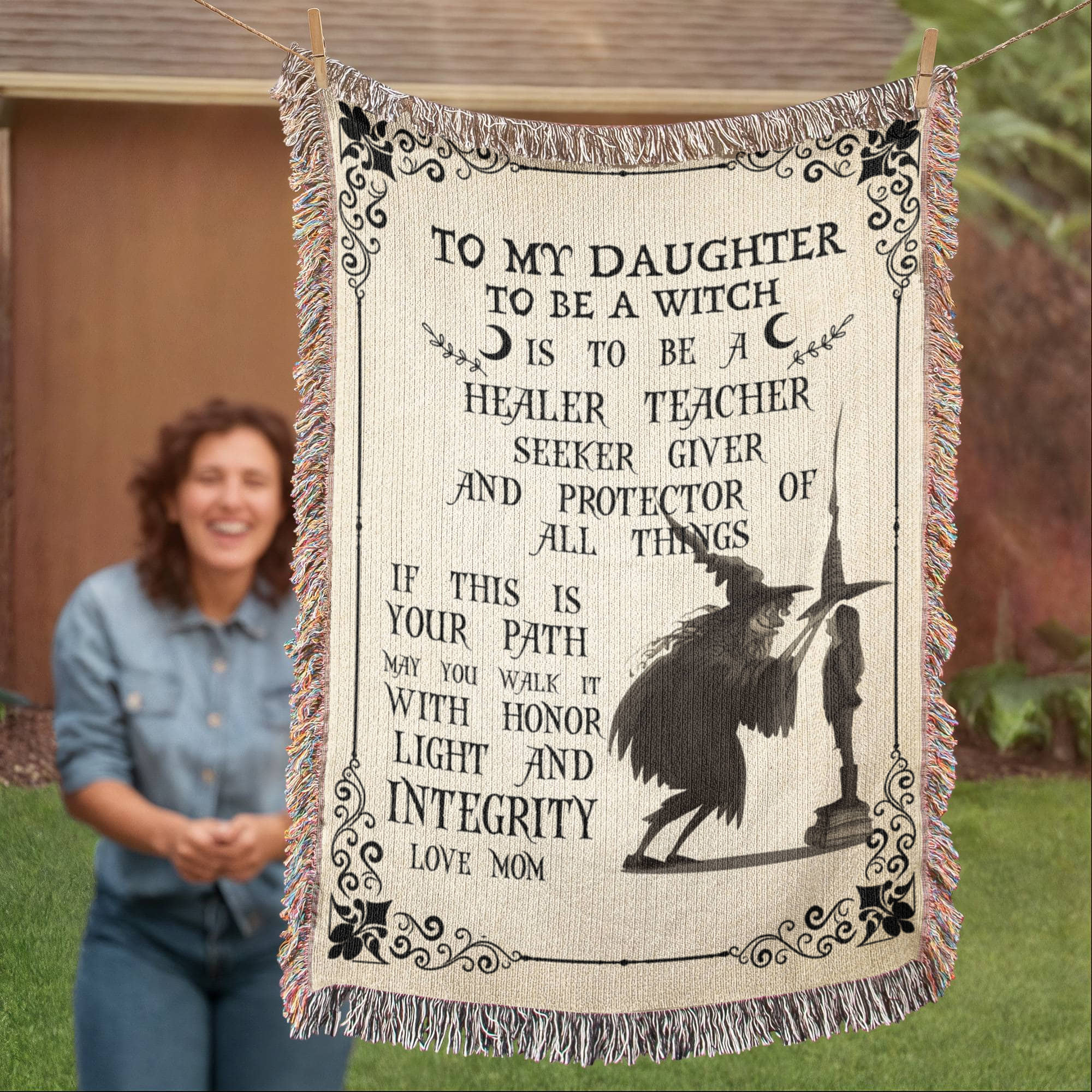 Heirloom Artwork Woven Blanket To My Daughter To Be a Witch-Express Your Love Gifts