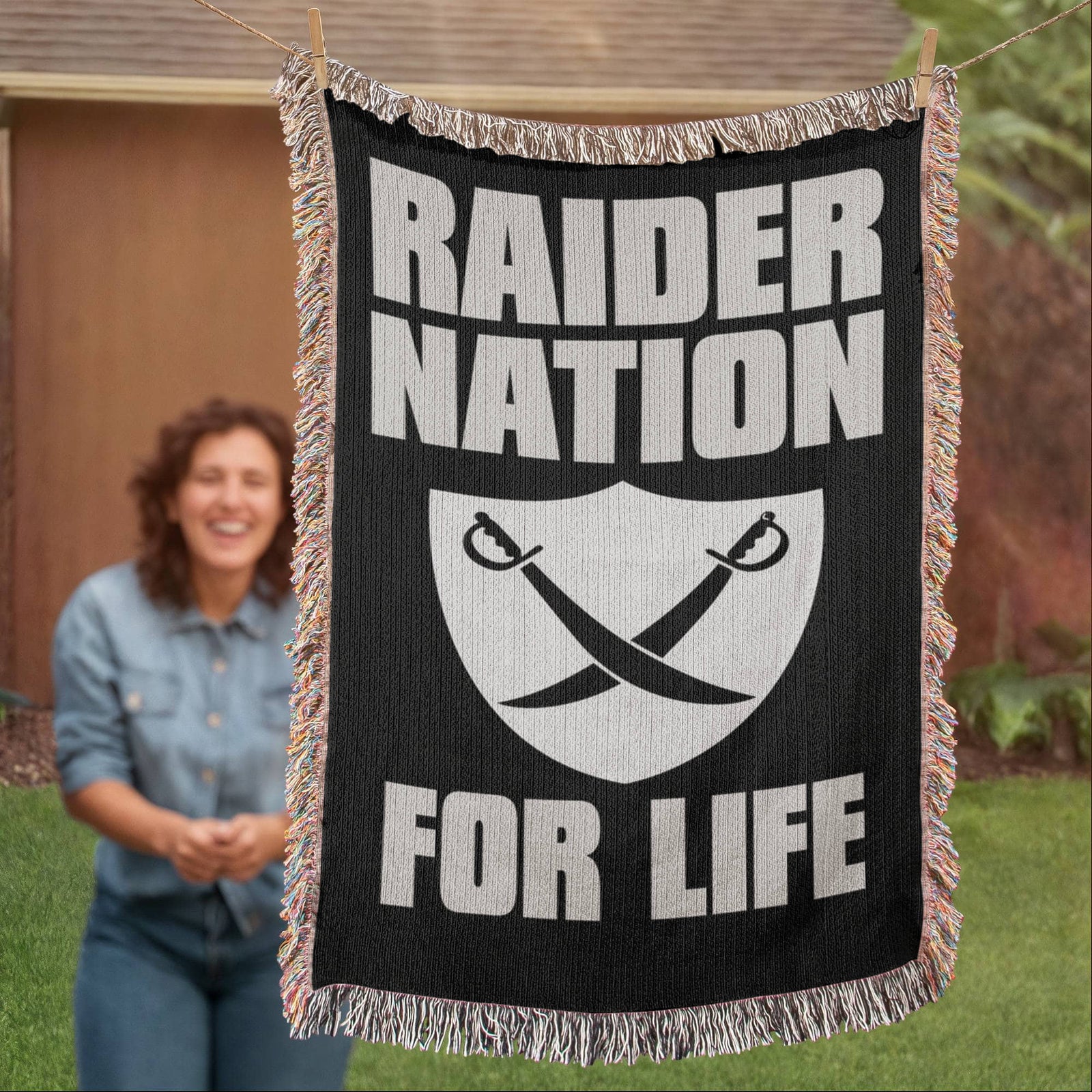 Raider Nation For Life Heirloom Artwork Woven Blanket-Express Your Love Gifts