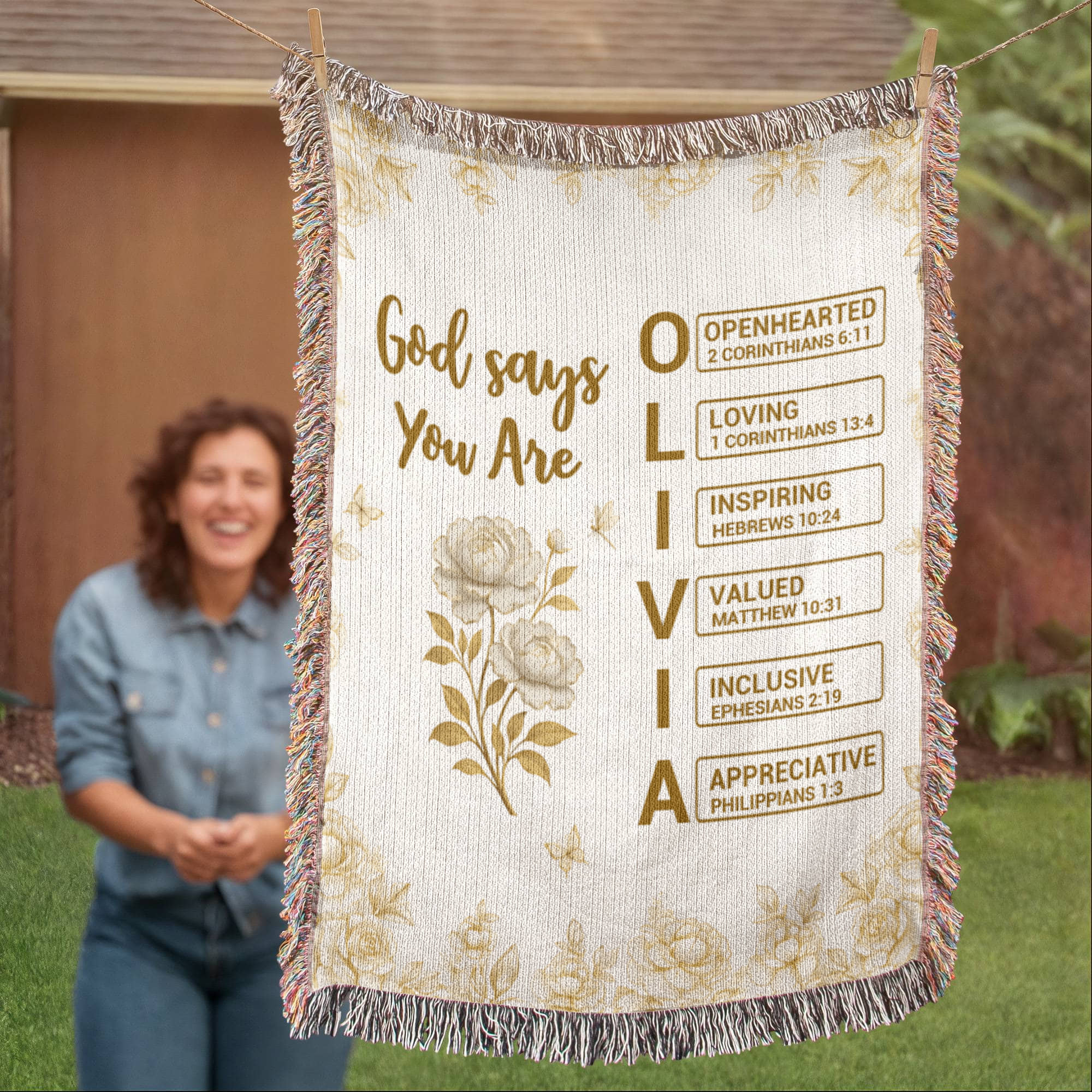 Personalized Heirloom Artwork Woven Blanket God Says You Are-Express Your Love Gifts