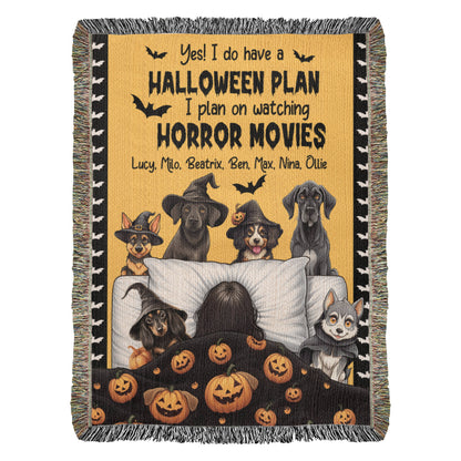 Personalized Heirloom Artwork Woven Blanket Haloween Plan-Express Your Love Gifts
