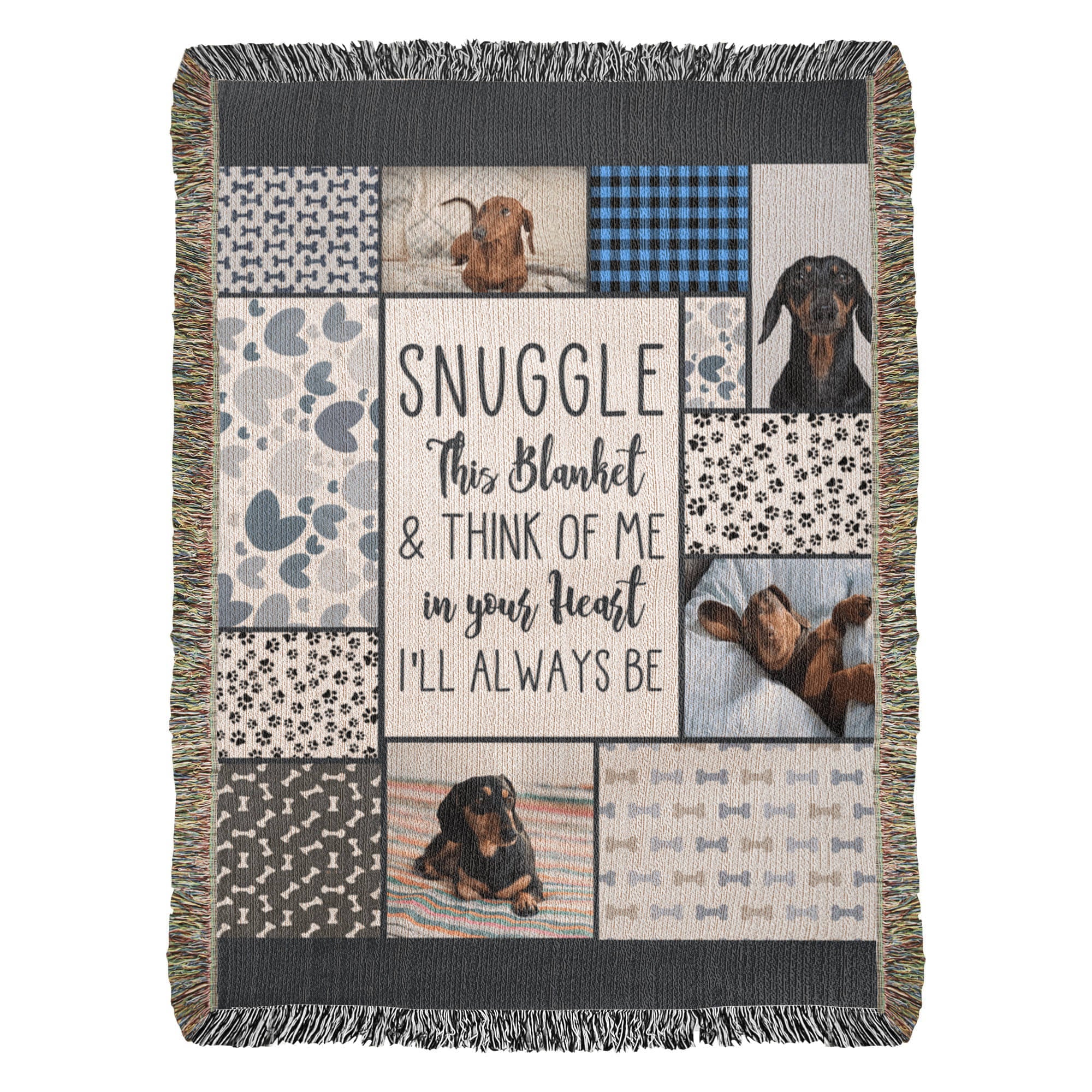 Personalized Heirloom Artwork Woven Blanket Snuggle-Express Your Love Gifts