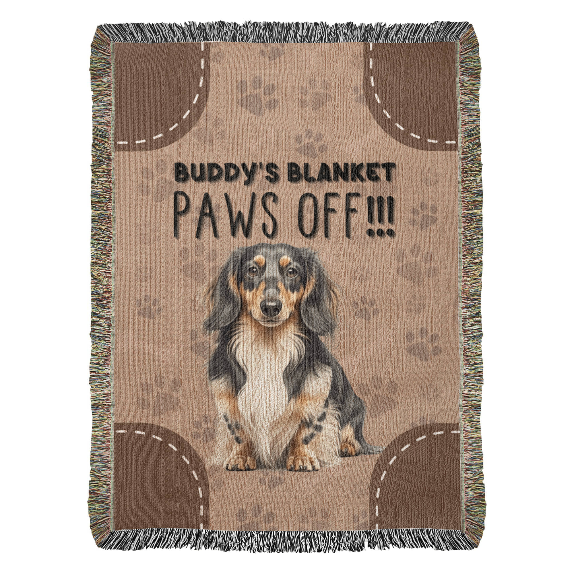 Heirloom Artwork Woven Blanket Paws Off-Express Your Love Gifts