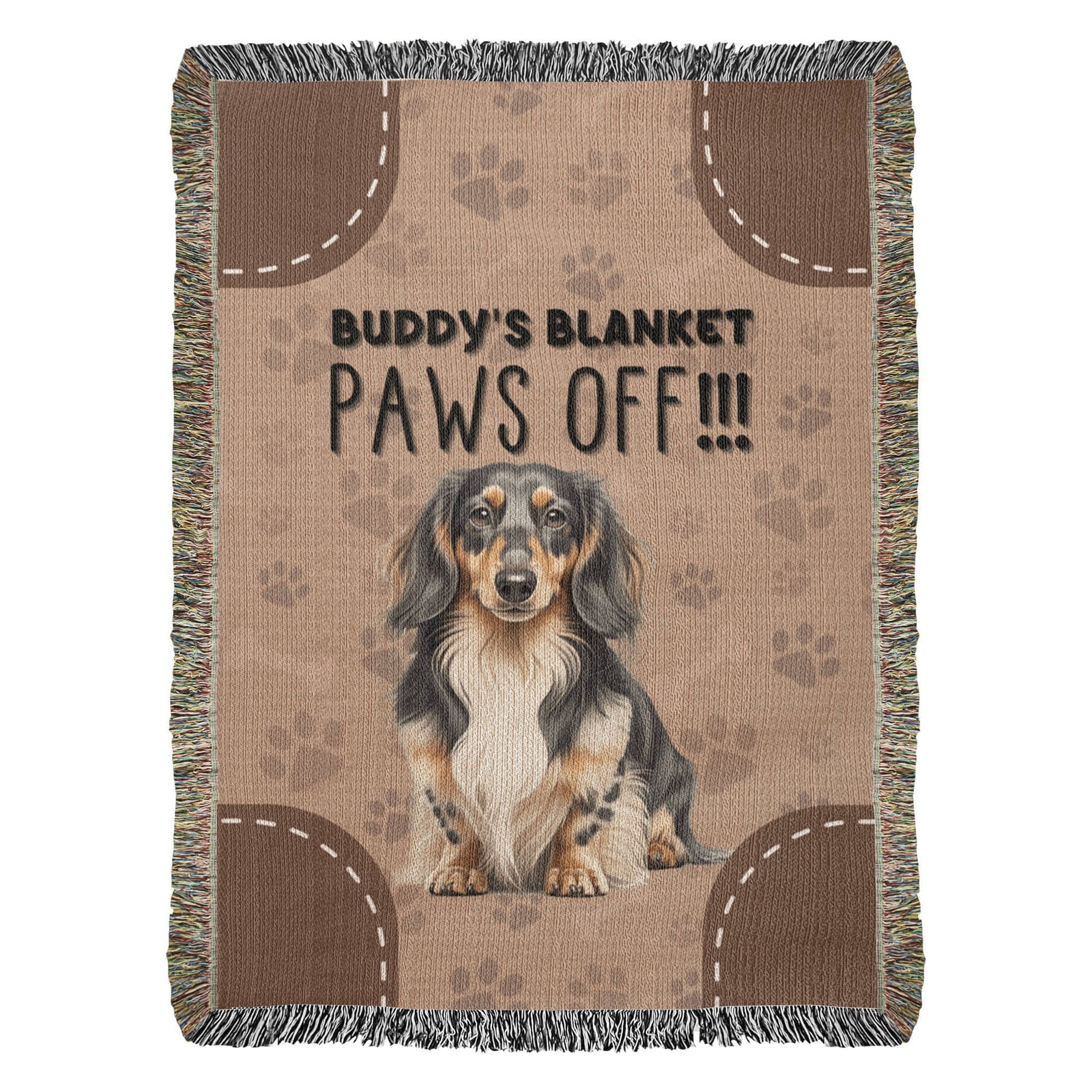 Heirloom Artwork Woven Blanket Paws Off-Express Your Love Gifts