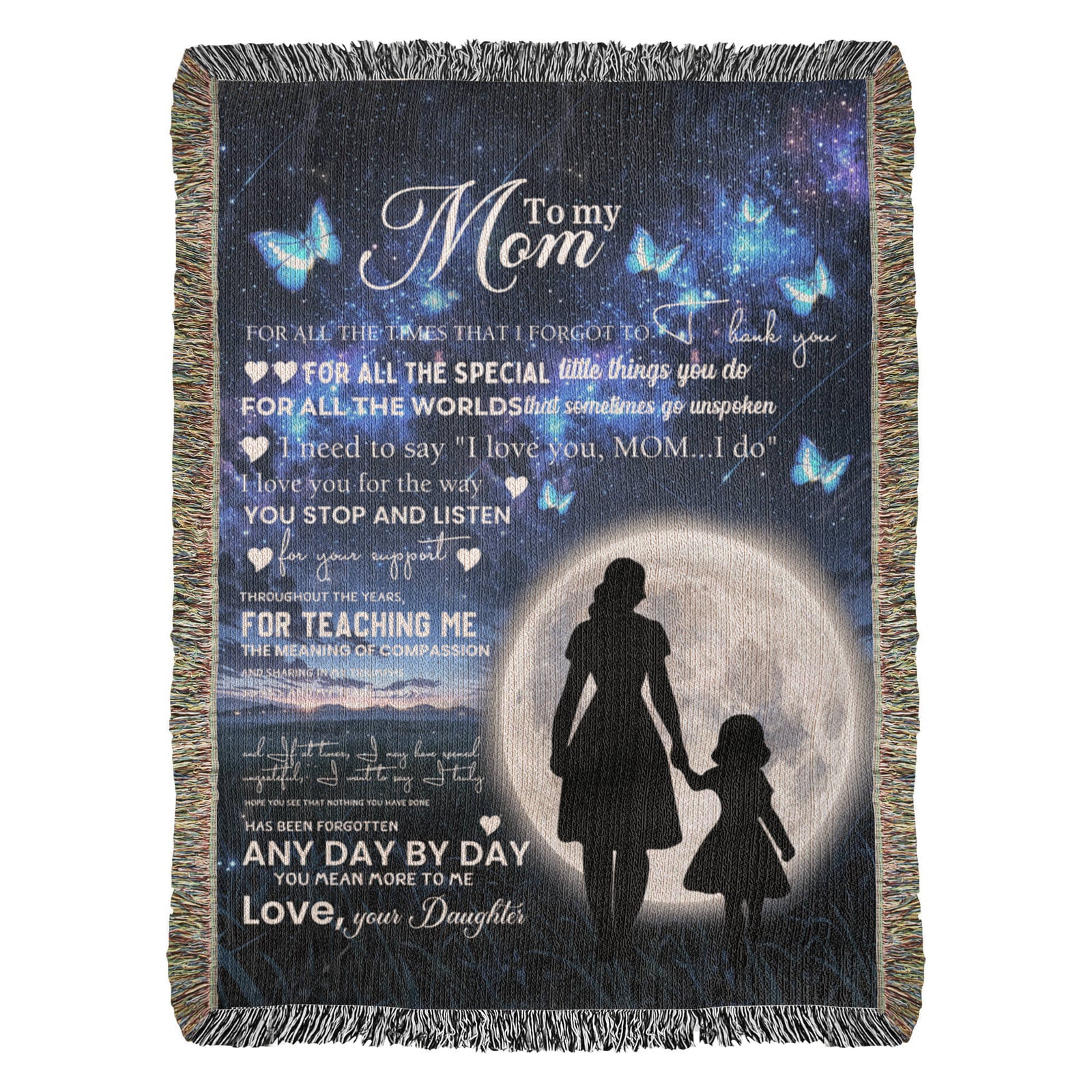 Heirloom Artwork Woven Blanket To My Mom You Mean More To Me-Express Your Love Gifts