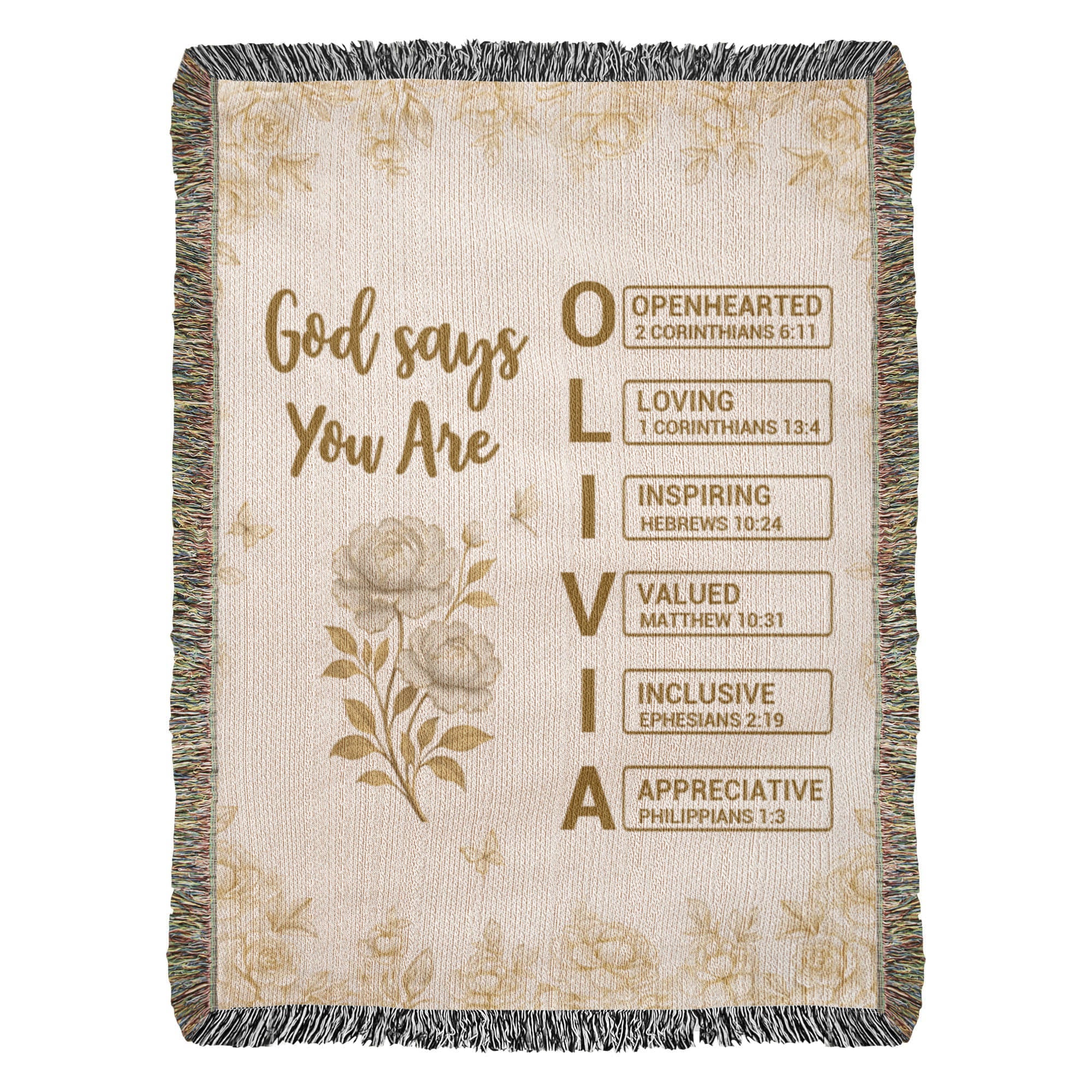 Personalized Heirloom Artwork Woven Blanket God Says You Are-Express Your Love Gifts