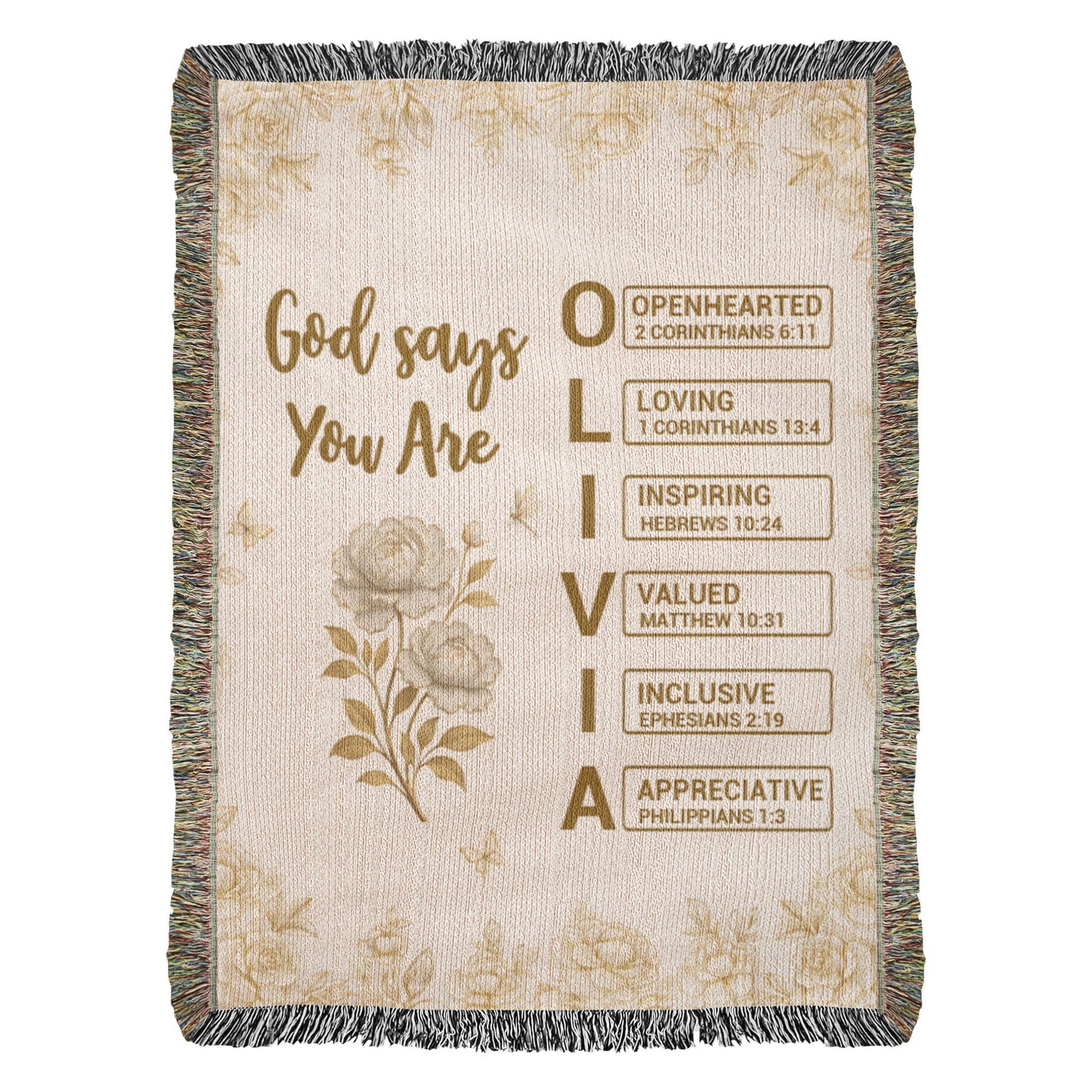 Personalized Heirloom Artwork Woven Blanket God Says You Are-Express Your Love Gifts