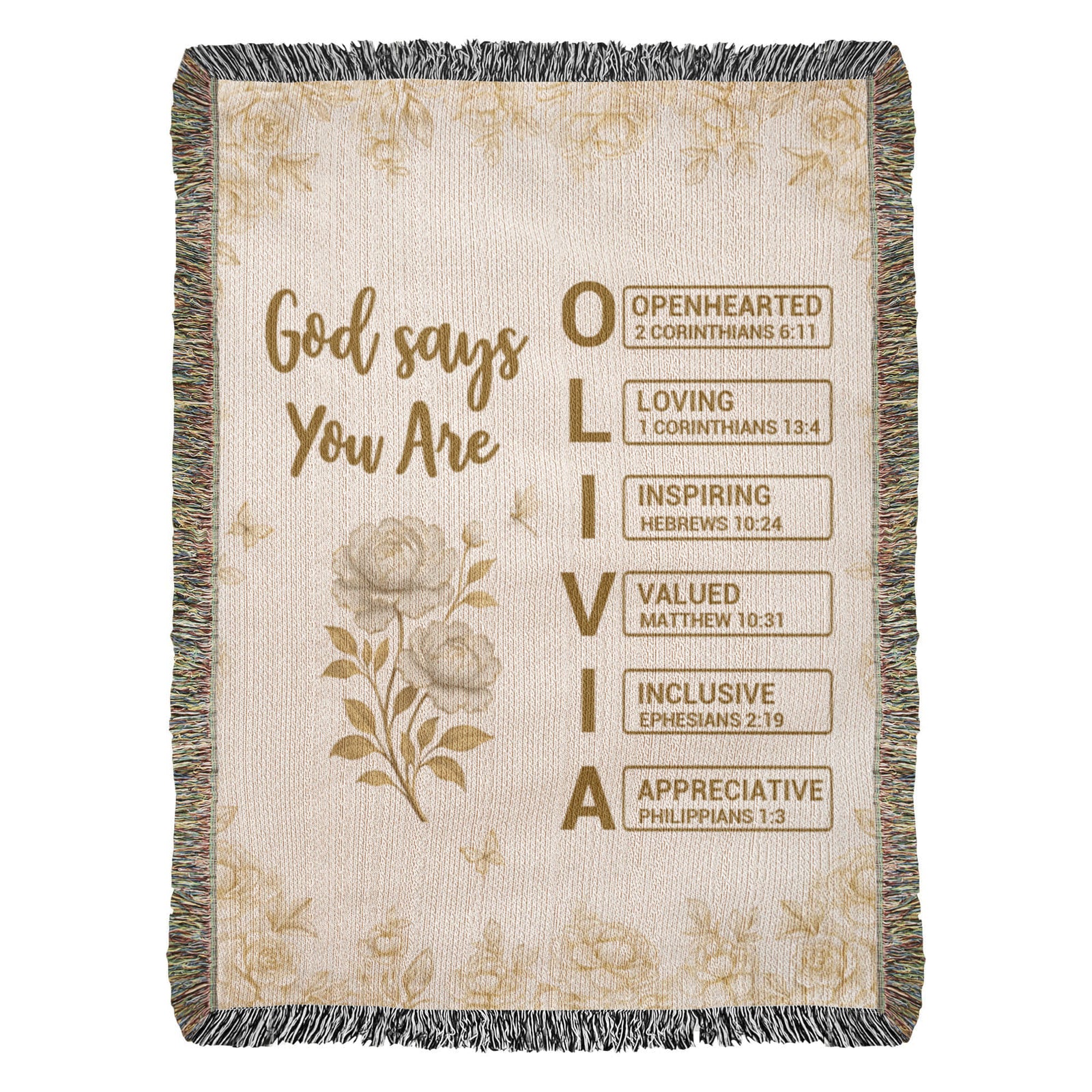 Personalized Heirloom Artwork Woven Blanket God Says You Are-Express Your Love Gifts