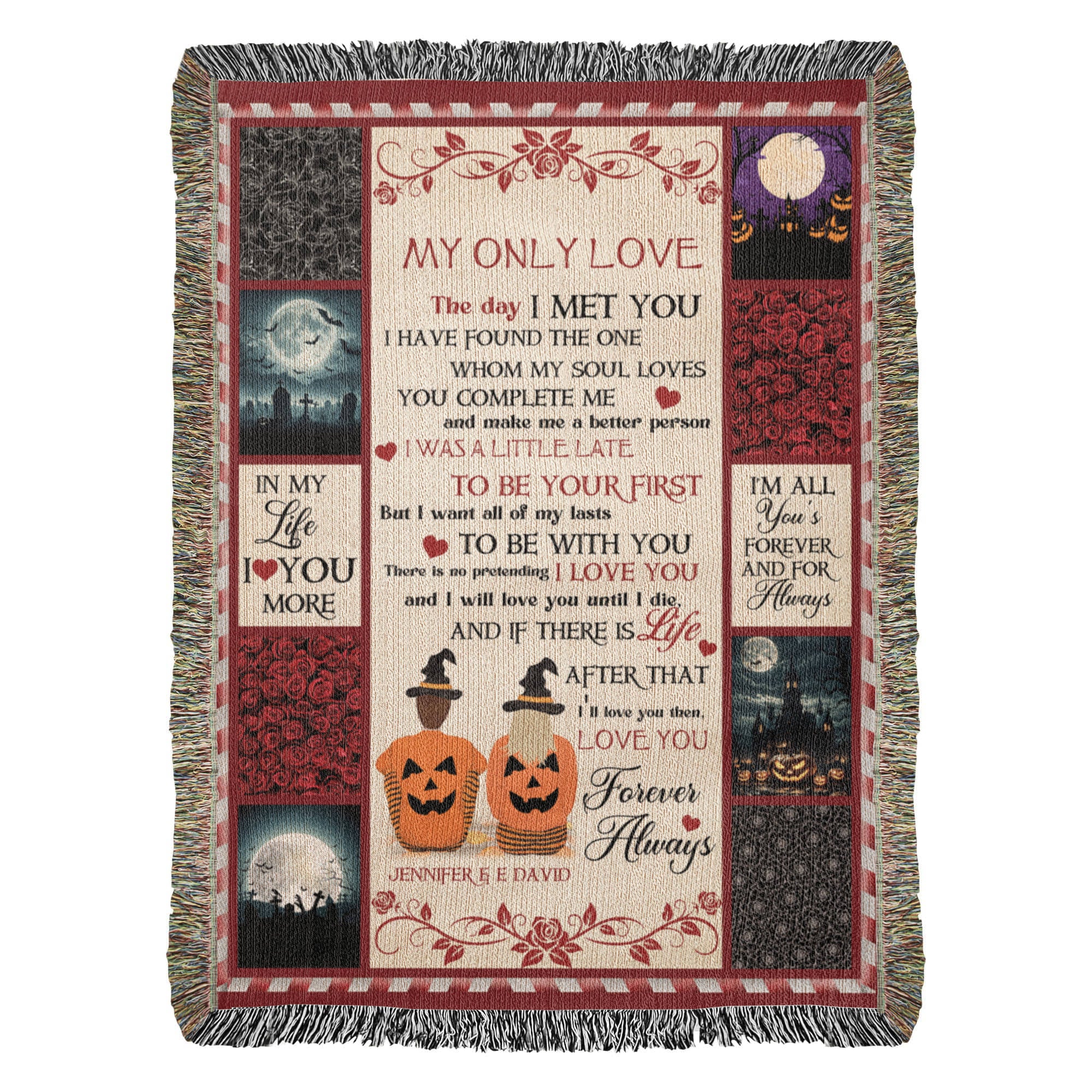 Personalized Heirloom Artwork Woven Blanket My Only Love-Express Your Love Gifts