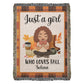 Personalized Heirloom Artwork Woven Blanket Just a Girl-Express Your Love Gifts
