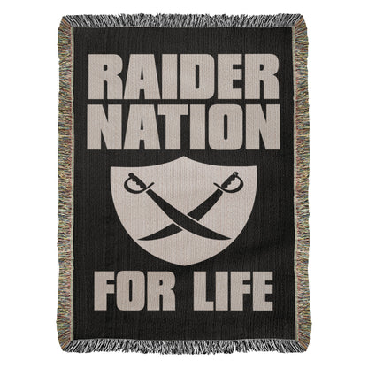 Raider Nation For Life Heirloom Artwork Woven Blanket-Express Your Love Gifts