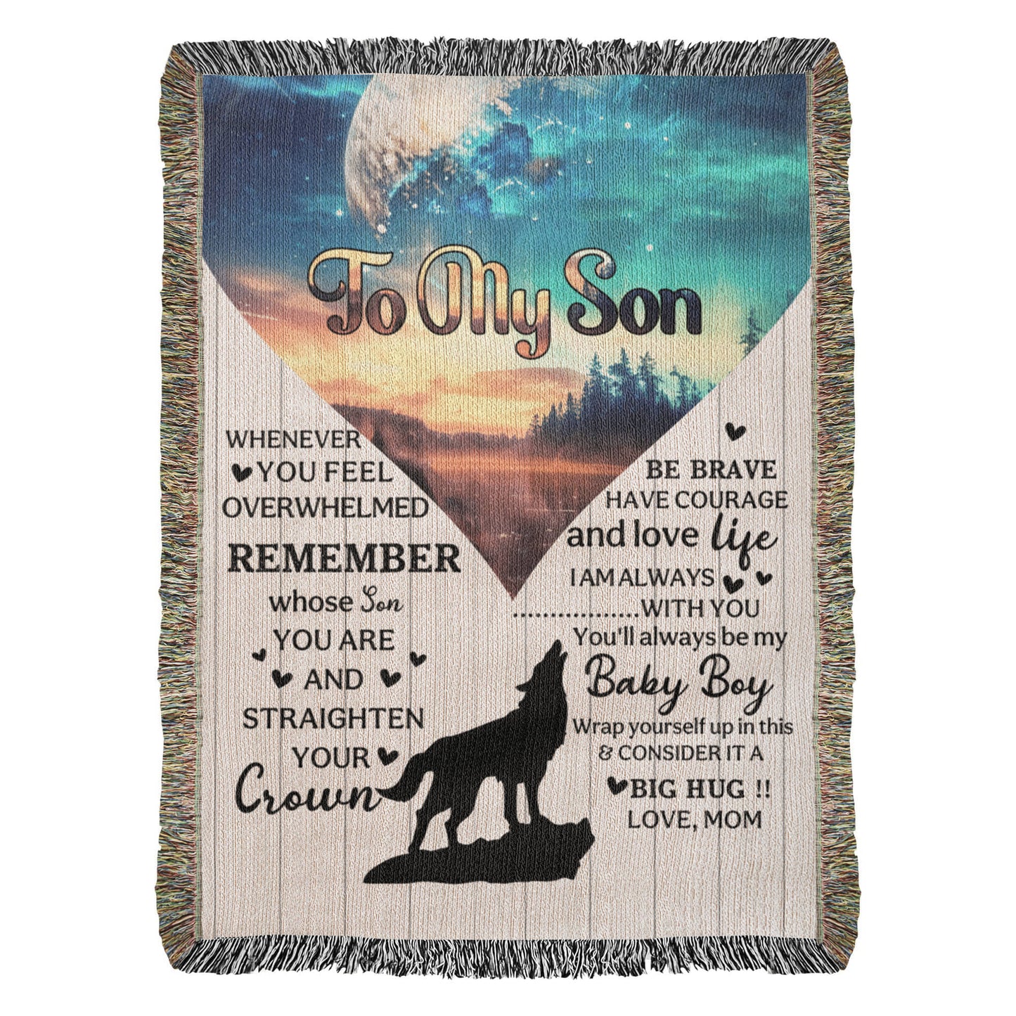 Heirloom Artwork Woven Blanket To My Son Remember Whose You Are-Express Your Love Gifts