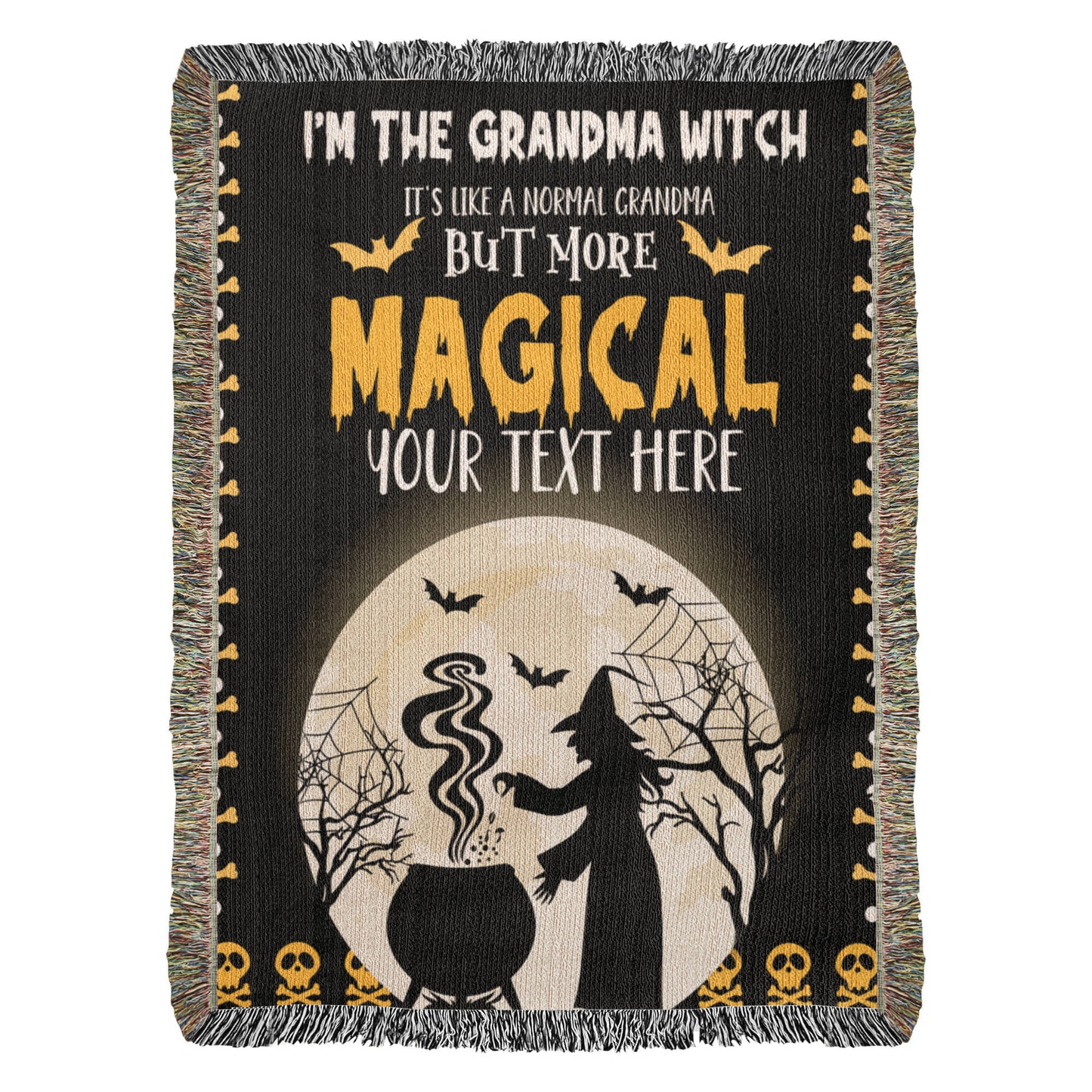 Personalized Heirloom Artwork Woven Blanket Grandma Witch-Express Your Love Gifts