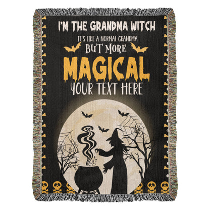 Personalized Heirloom Artwork Woven Blanket Grandma Witch-Express Your Love Gifts